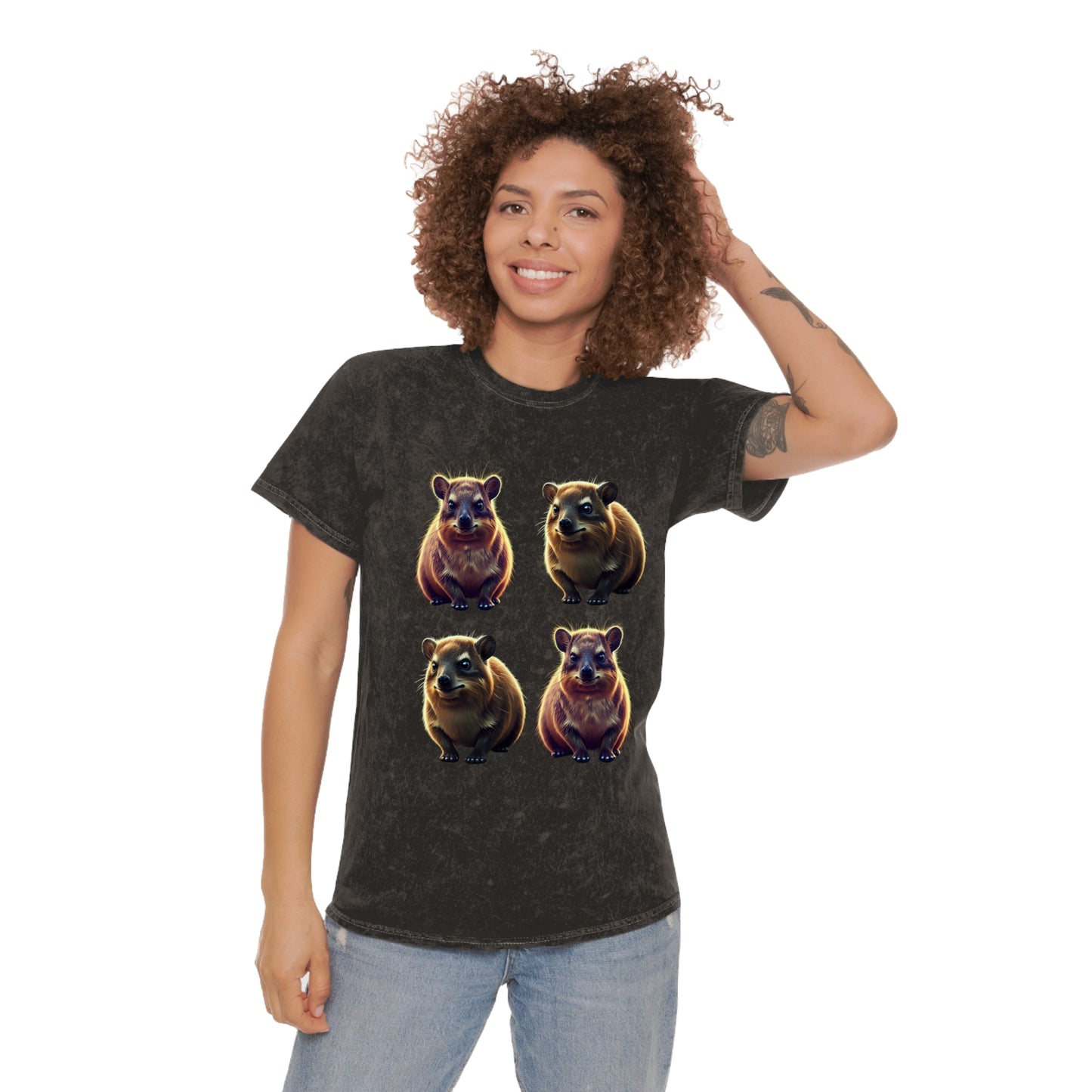 Hyrax Diamond Rock Rabbits Unisex Mineral Wash T-Shirt