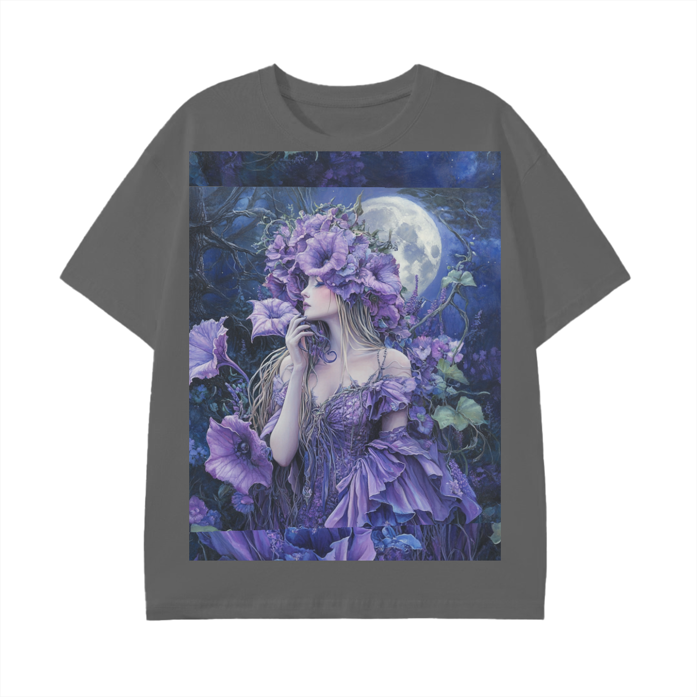 Lavender Datura Moon lit Trumpet Flower Fairy Unisex Graphic Classic T-Shirt