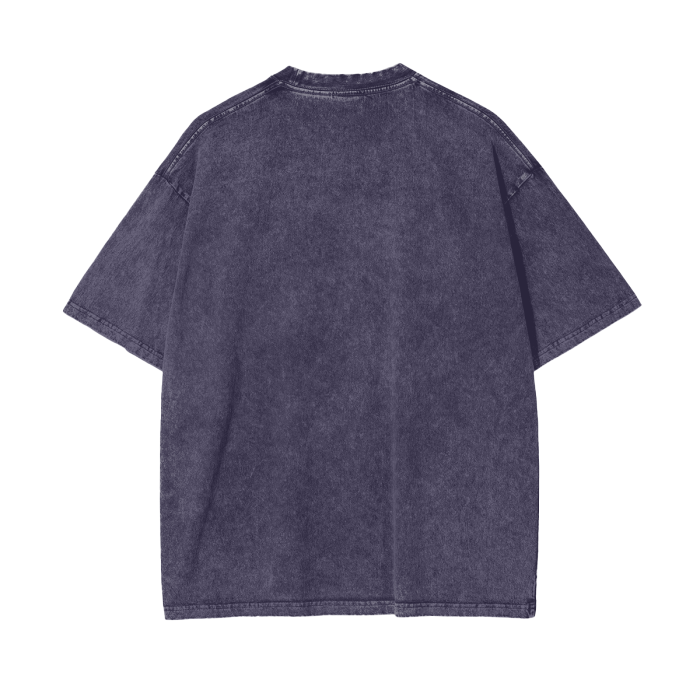 Psychedelic Winter Moonlight Muscaria Ice Space Galaxies Festival Psy Acid Wash Oversize T-Shirt - 250 GSM