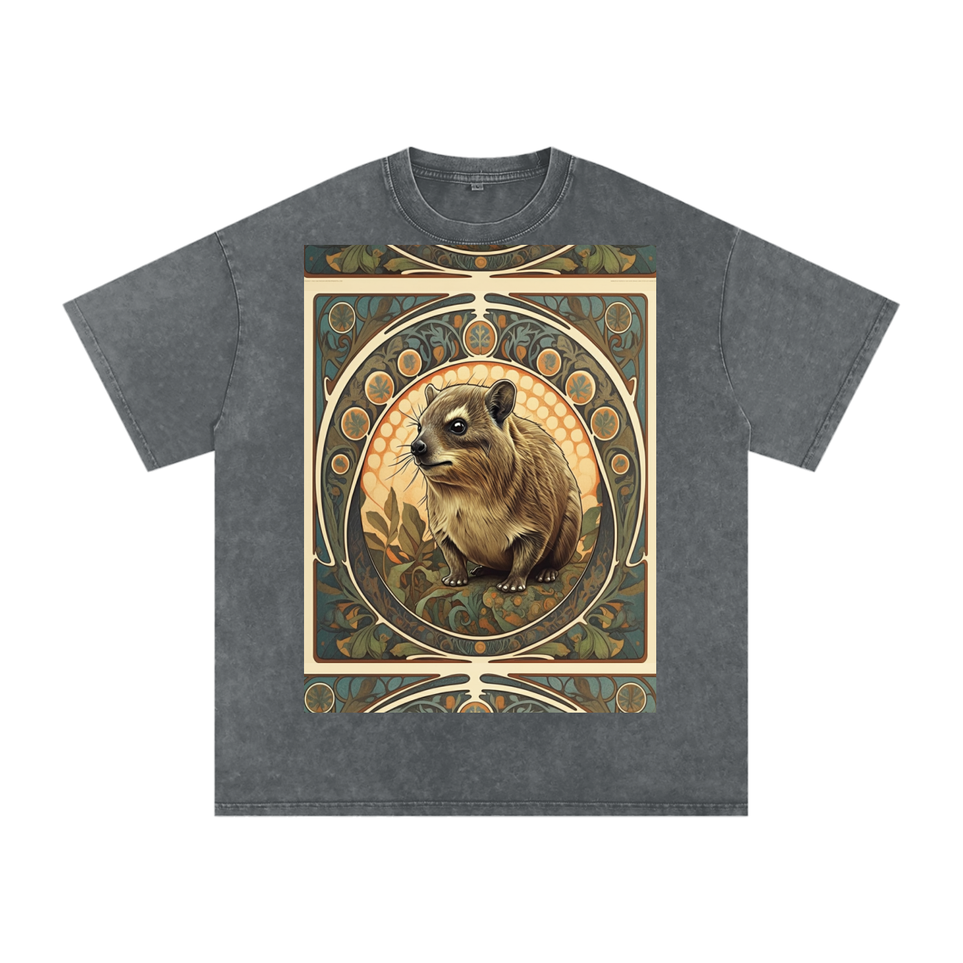 Avant Hyrax of the Western Noveau Gaelic Bordered Rock Unisex t-shirt Snow Washed Oversized Cotton T-Shirt