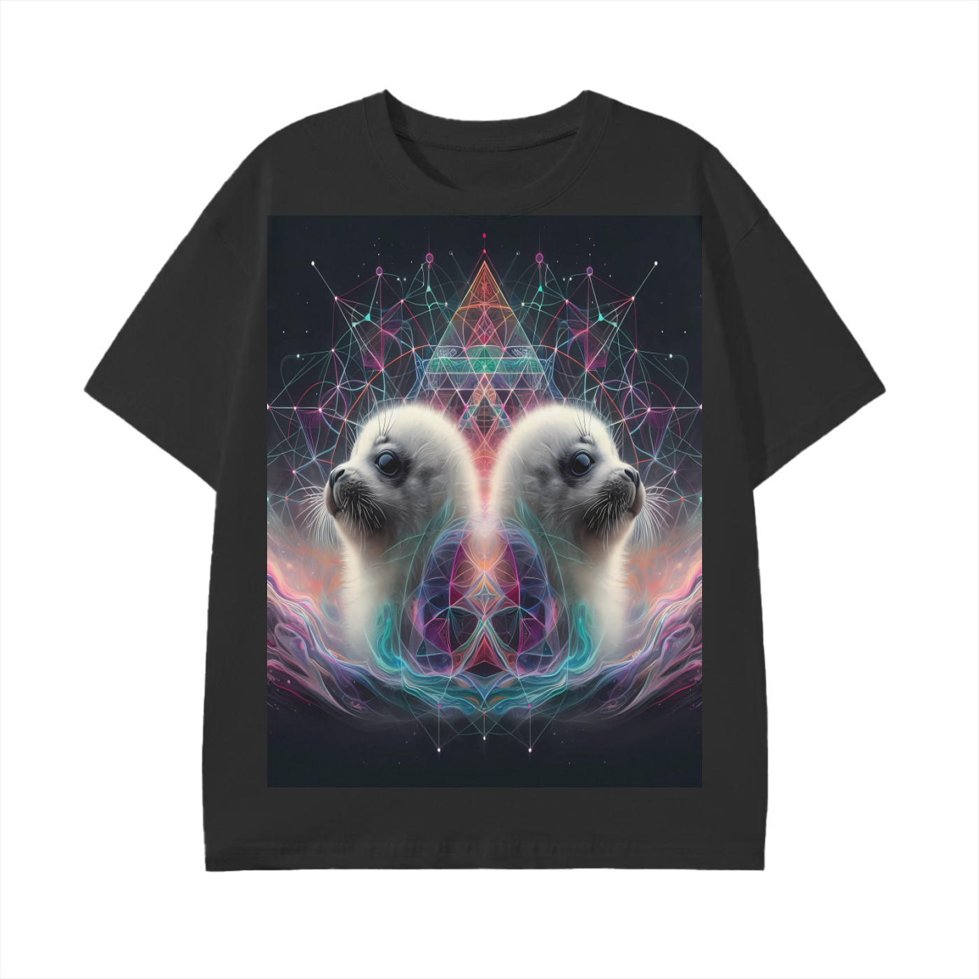 Seal Fractal Geometric Triangle Unisex Classic T-Shirt -