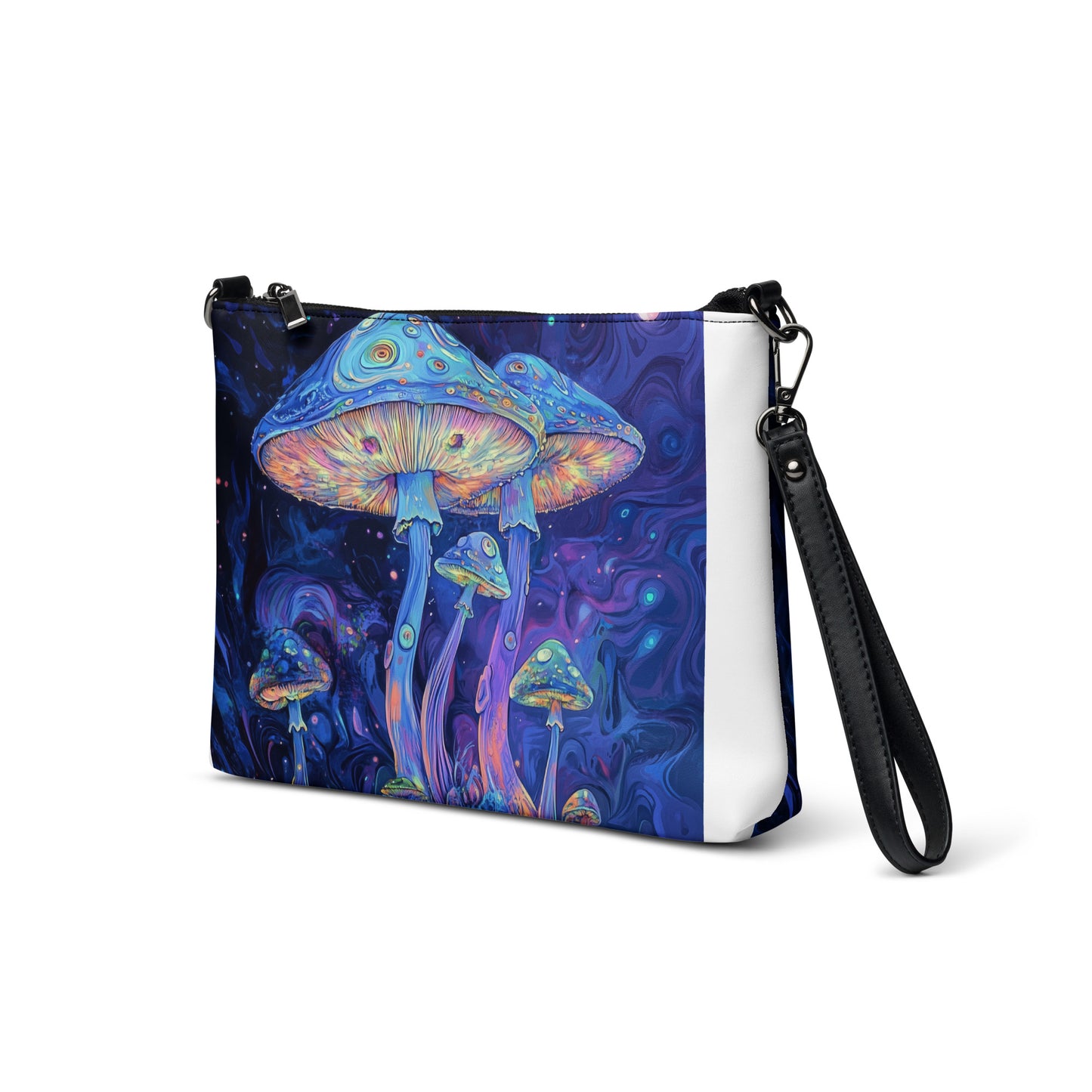 Purple UV Glow Shroom Psychedelia Crossbody bag