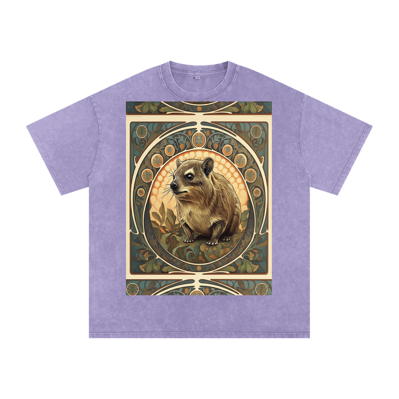 Avant Hyrax of the Western Noveau Gaelic Bordered Rock Unisex t-shirt Snow Washed Oversized Cotton T-Shirt