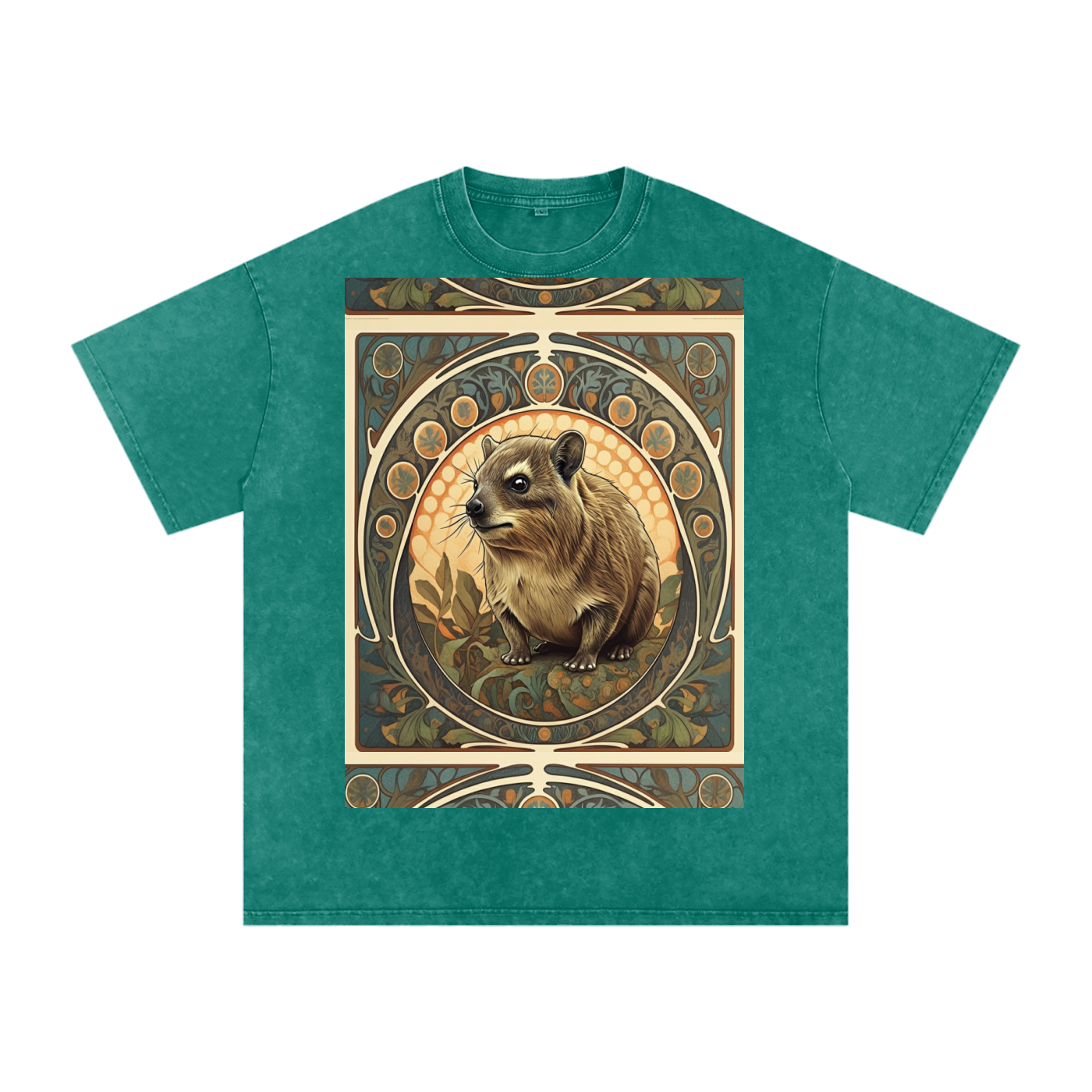 Avant Hyrax of the Western Noveau Gaelic Bordered Rock Unisex t-shirt Snow Washed Oversized Cotton T-Shirt