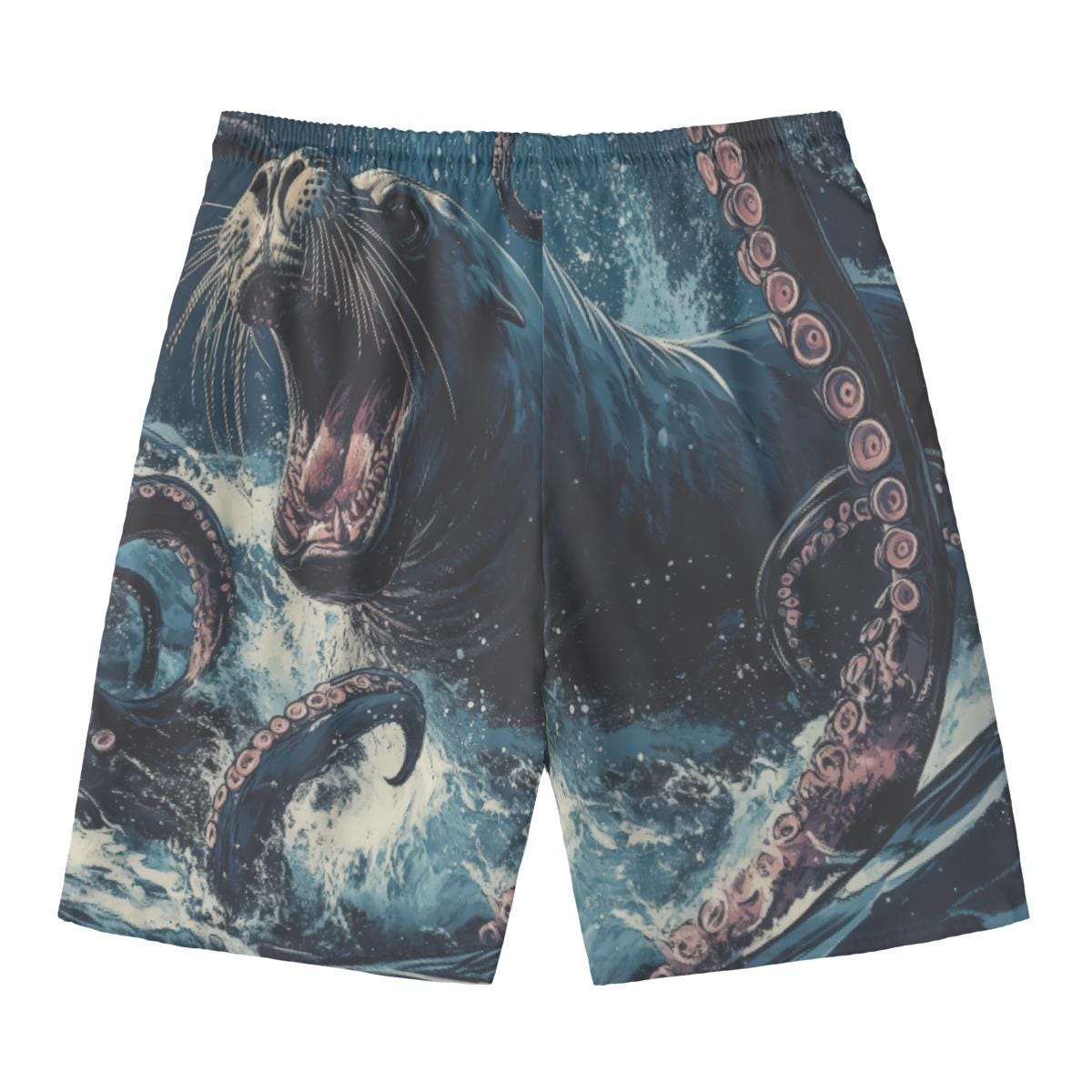 Mens Swim Trunks Kraken Tentacle AllOver Print Beach Shorts