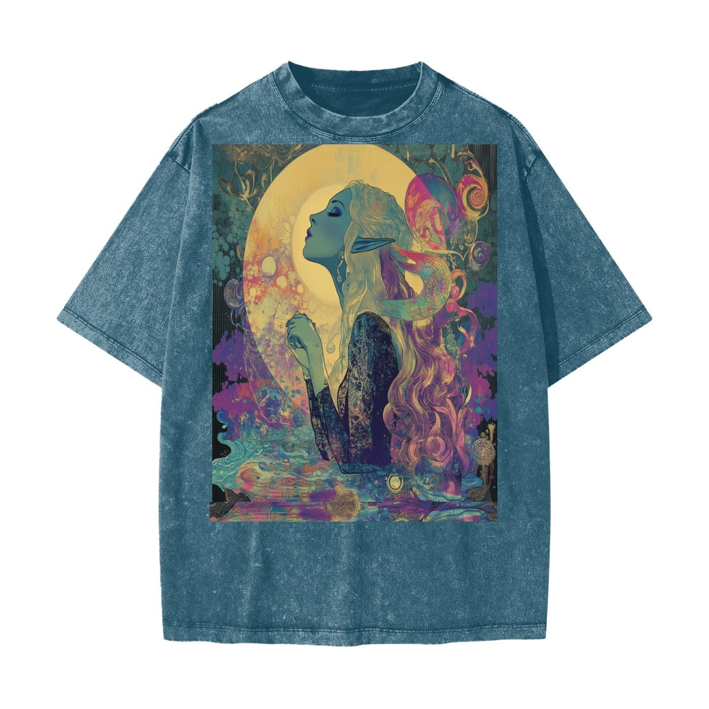 Pastel Glow Moonlit Fairy Nymph Grunge T-Shirt | Heavyweight Snow-Washed Tee