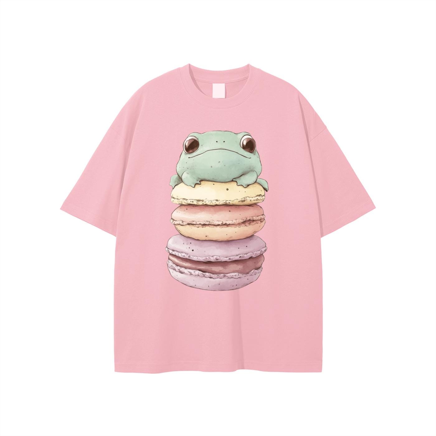 Stacked Macaroon Frog Pastel Chibi Anime Frog Unisex T-shirt
