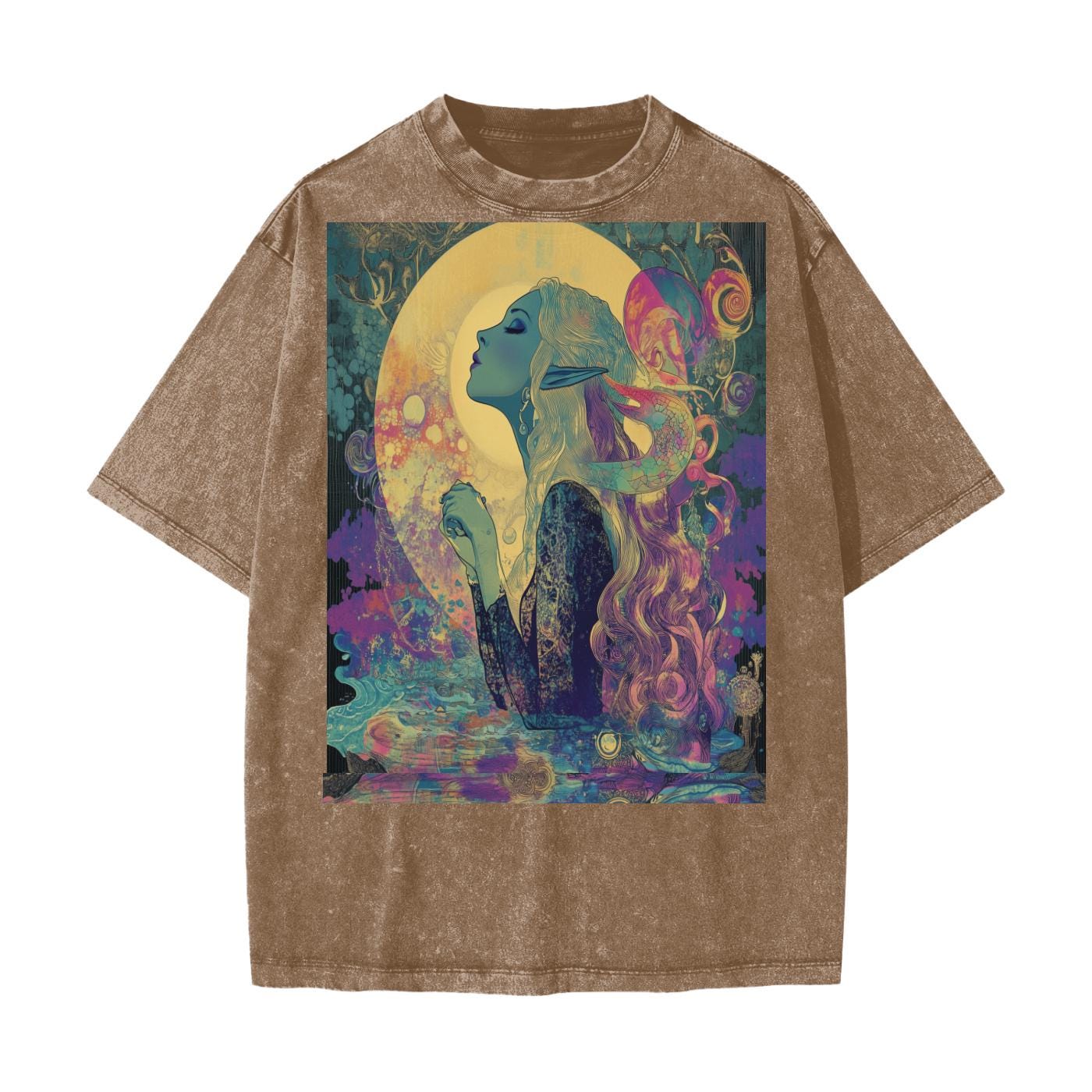 Pastel Glow Moonlit Fairy Nymph Grunge T-Shirt | Heavyweight Snow-Washed Tee