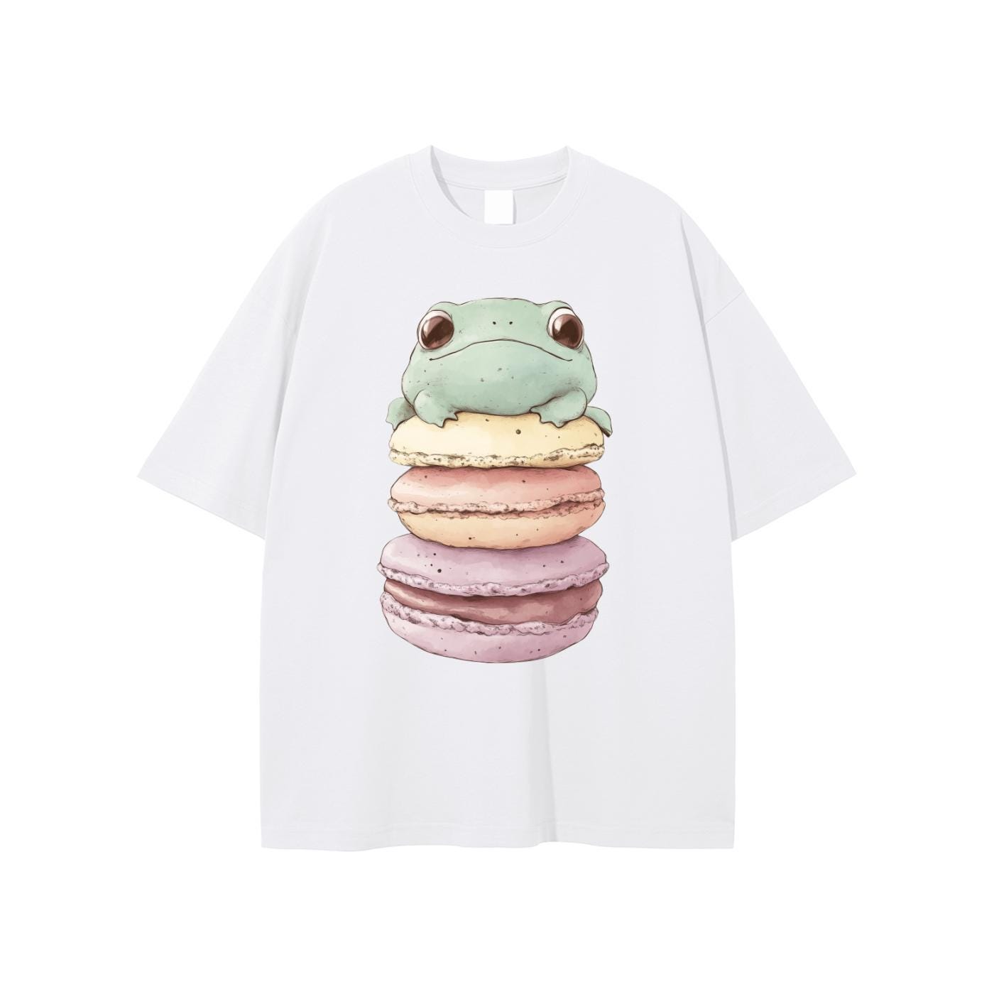 Stacked Macaroon Frog Pastel Chibi Anime Frog Unisex T-shirt