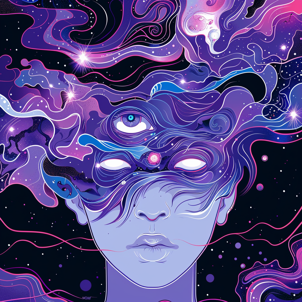 Black Purple Space Man Unisex Tee