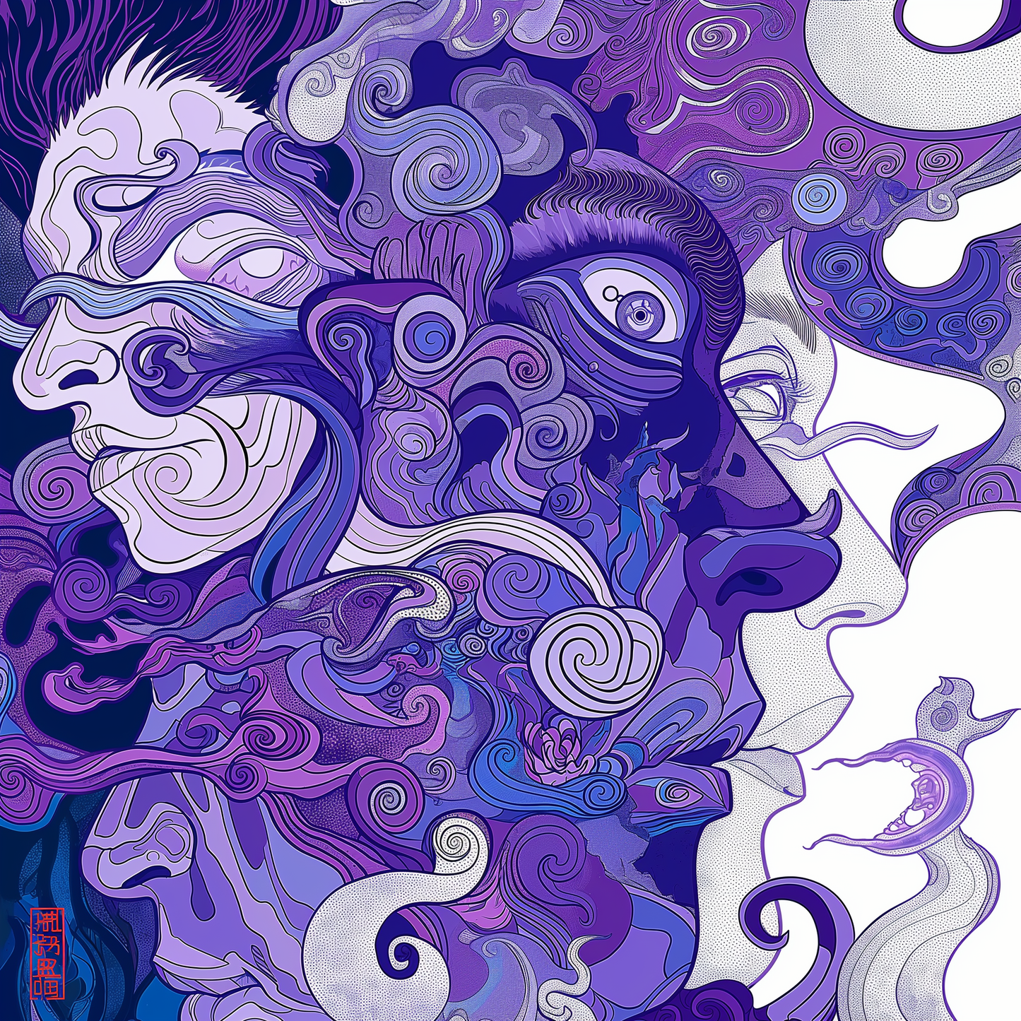 Purple Wave Profile Avant Faces Smoke Swirl Unisex Tee