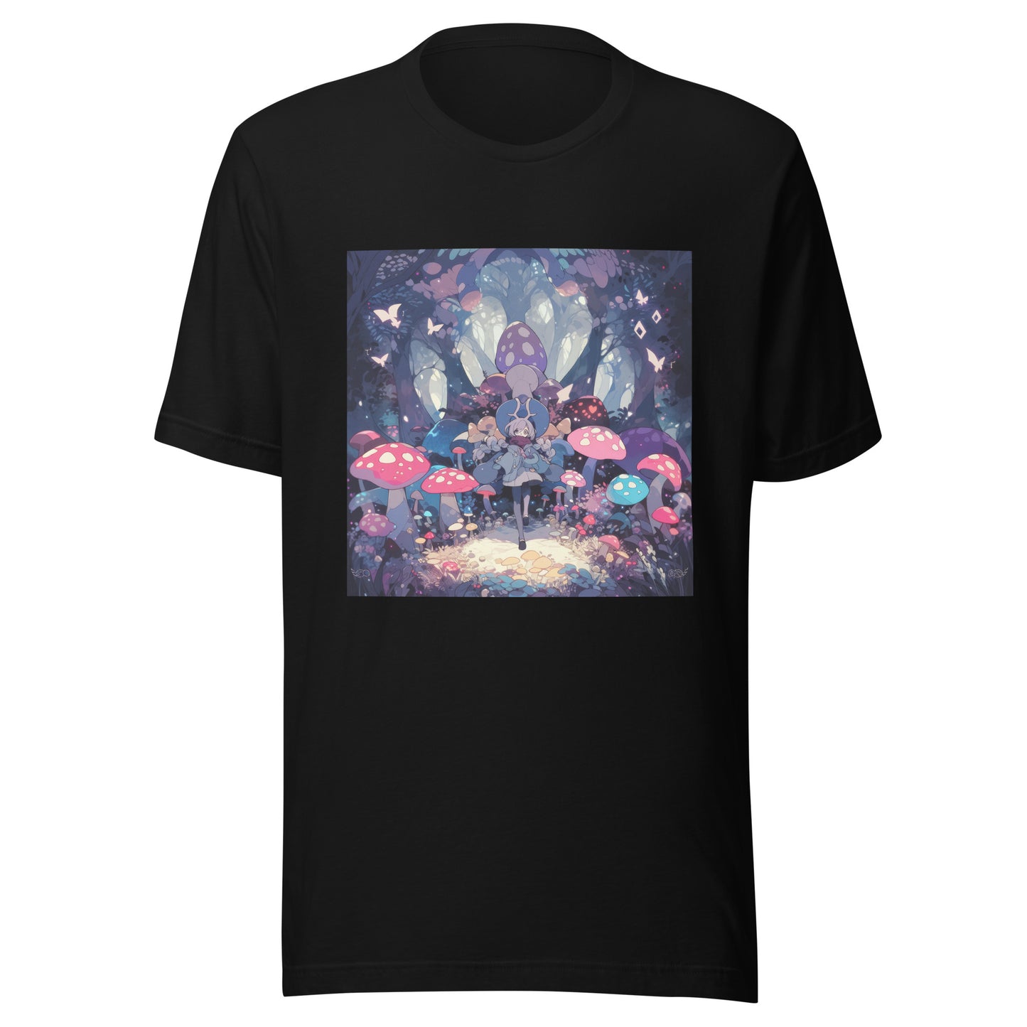 Shroom Forest girl bird Woodland Unisex Tee
