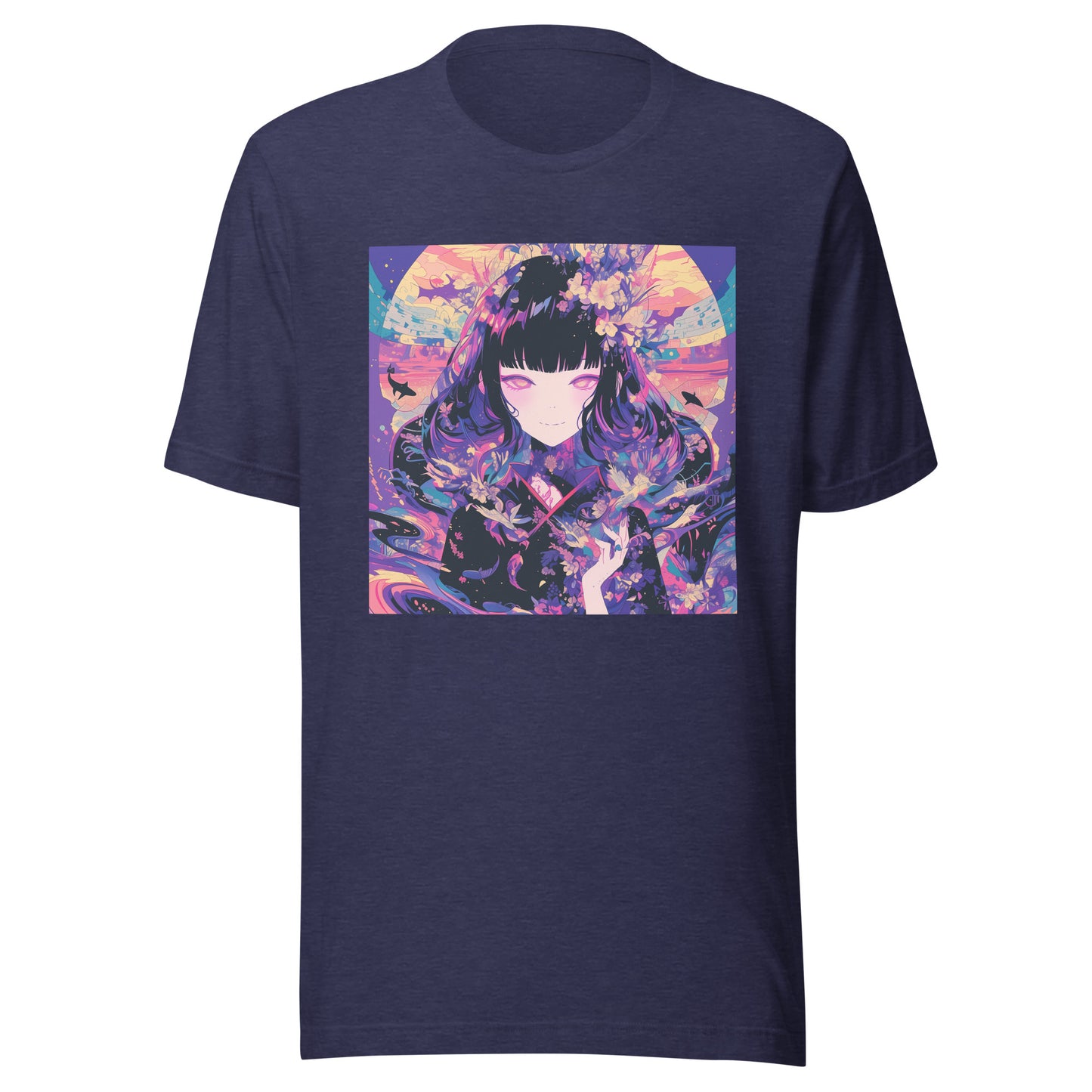 Purple Moon Sunset Fractal Yuko Witch Anime Unisex Tee