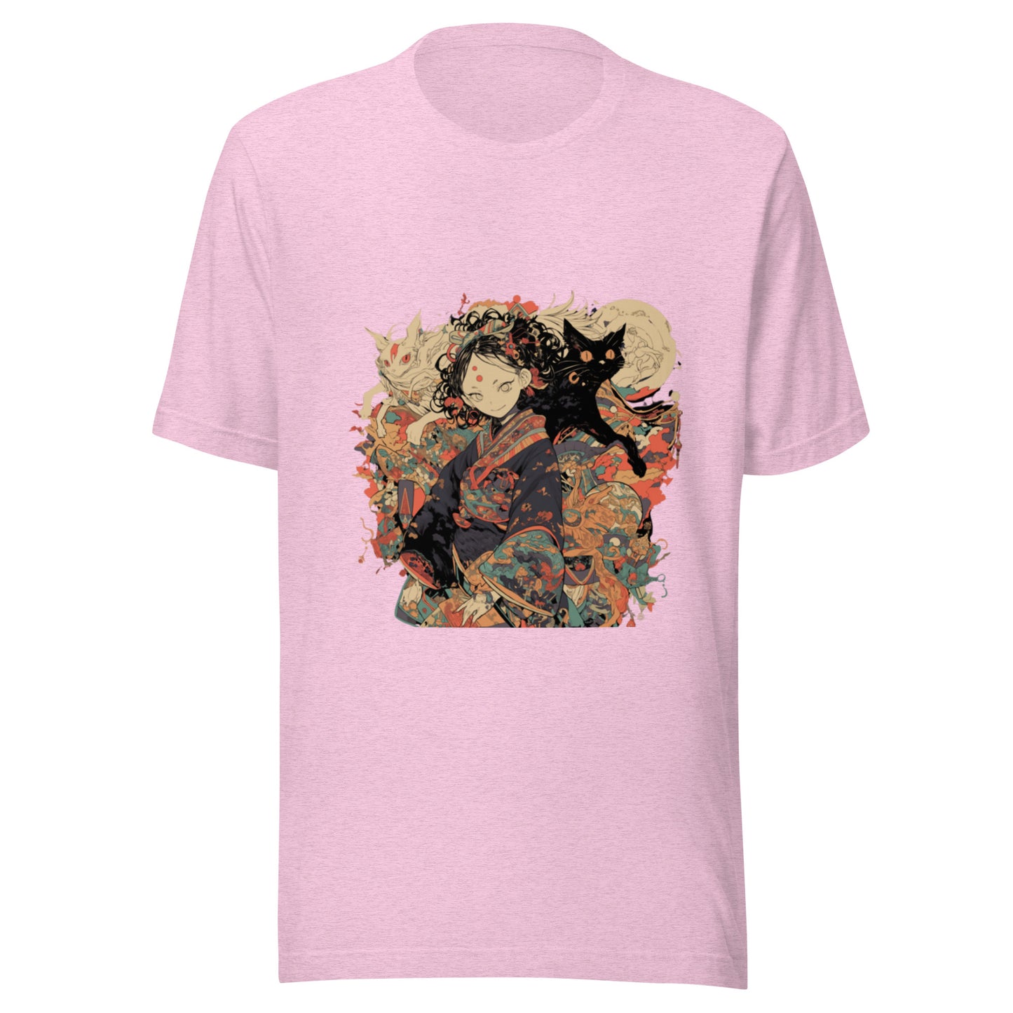 Sepia Scroll Cat Fox anime Yokai Girl Unisex Tee