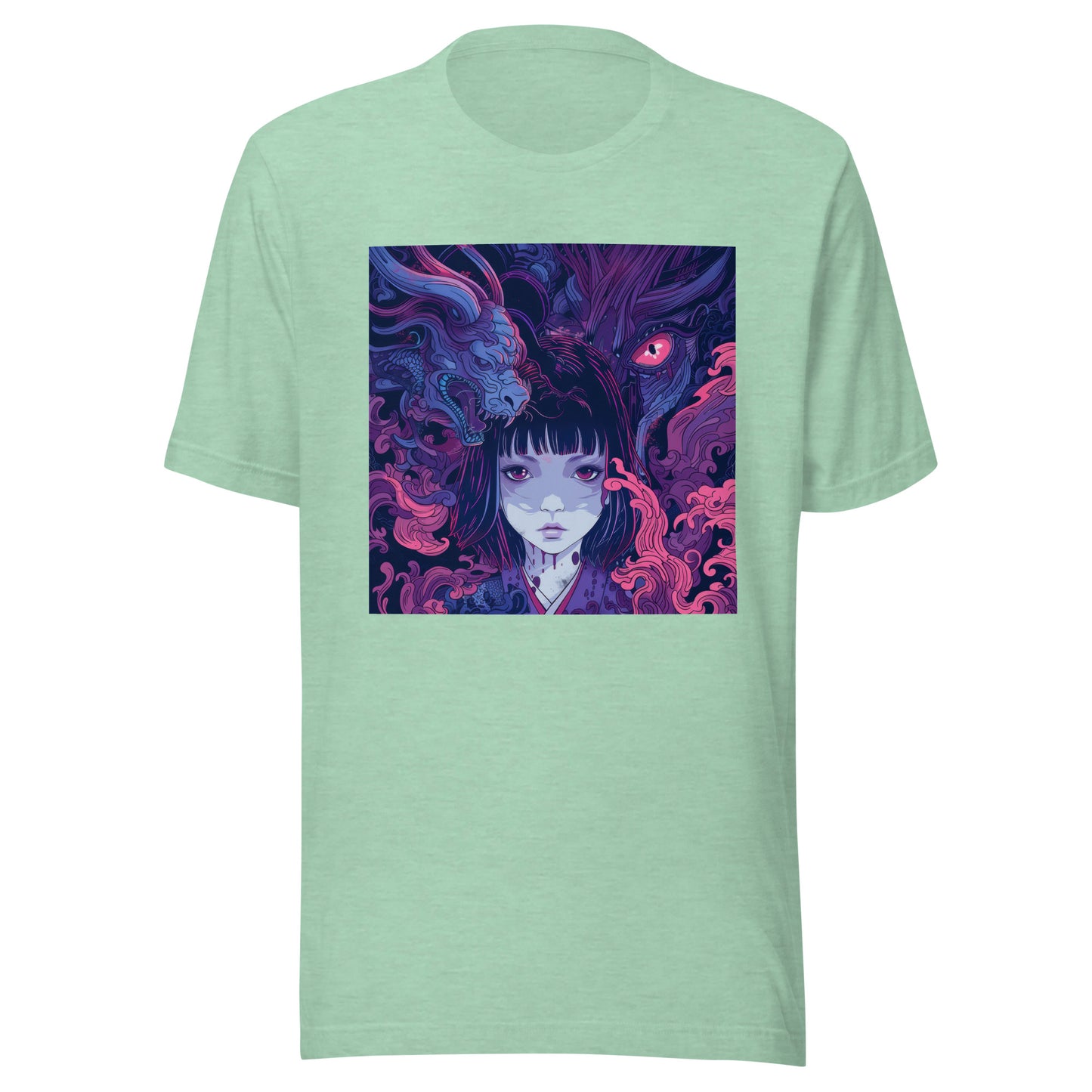 Purple Swirl horror anime Dragon Girl lady Unisex Tee