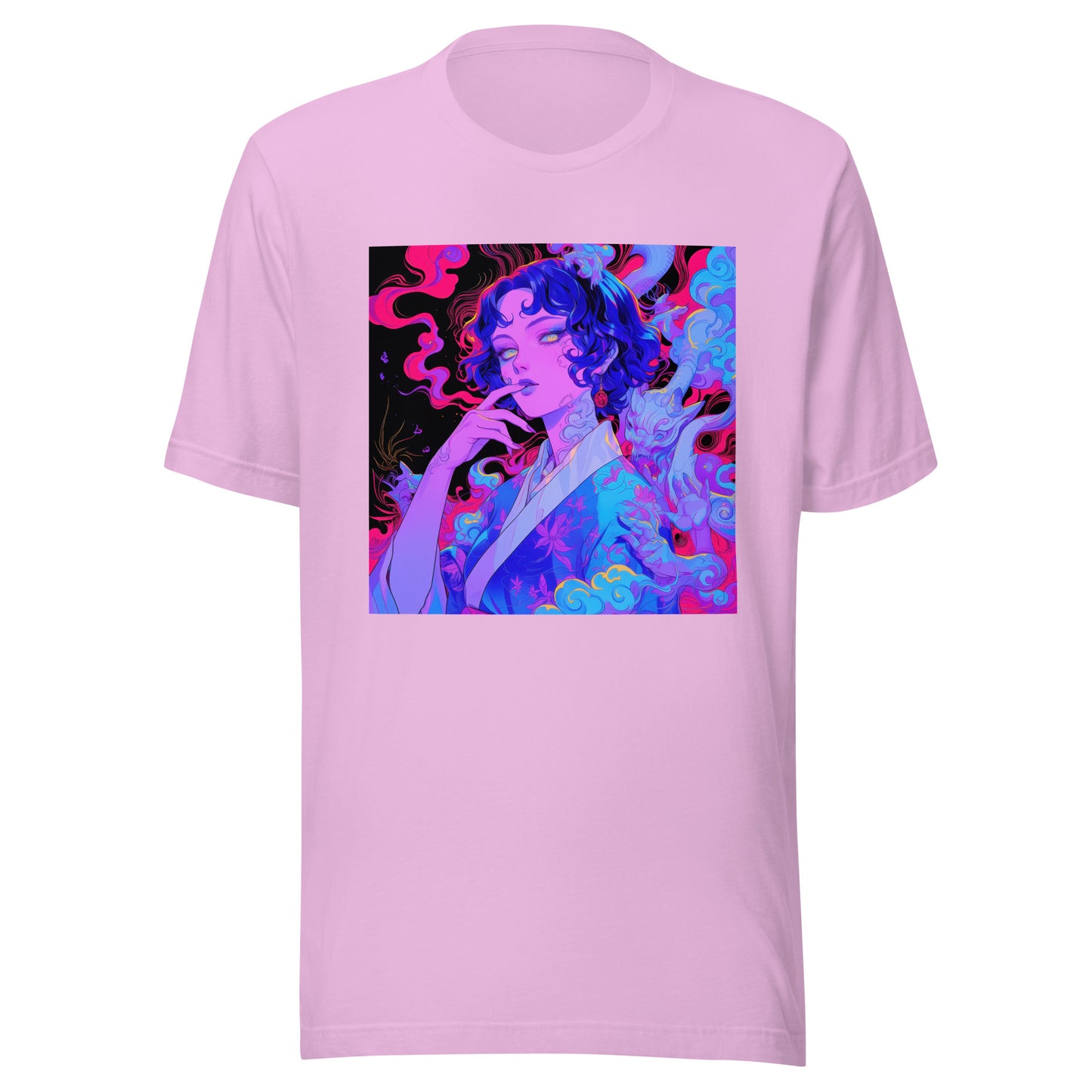 Red Purple Laava Uv Lady Goddess Smoke Unisex Tee