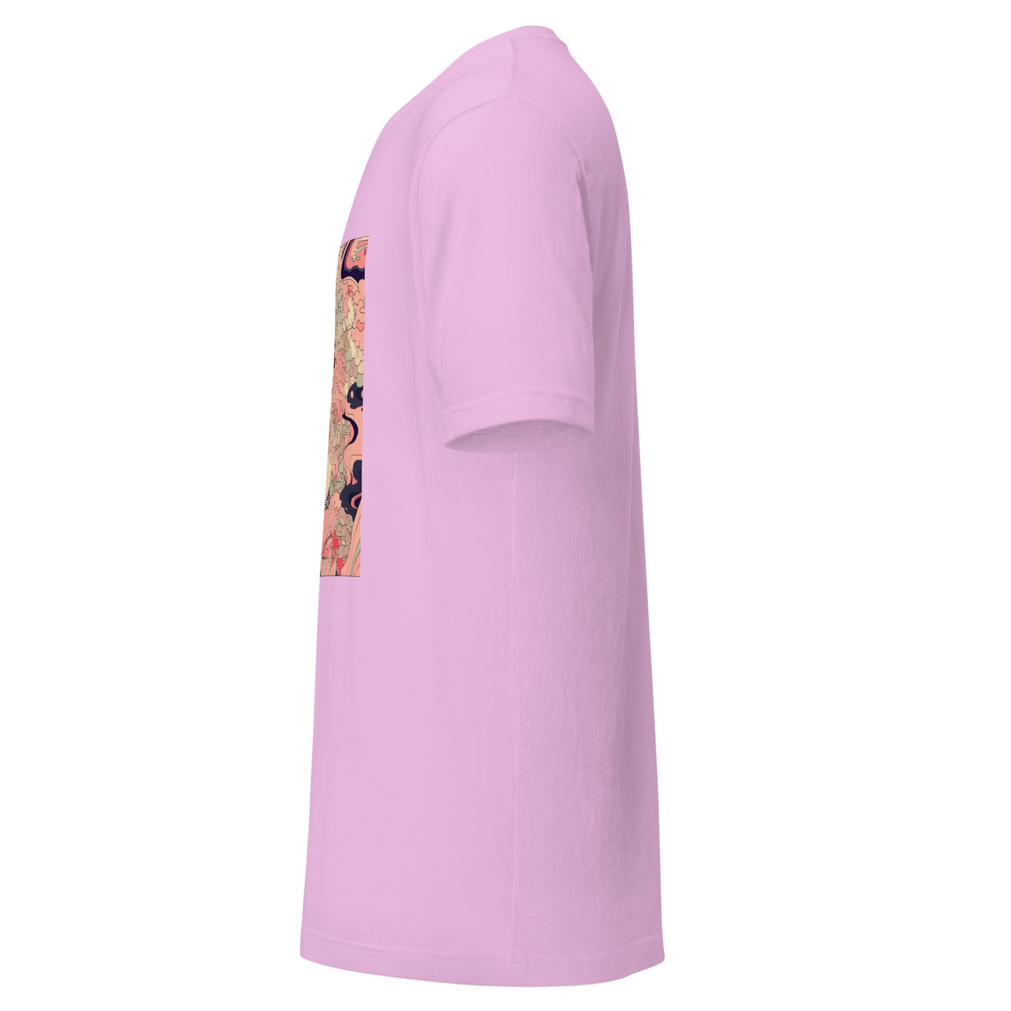 Pink Floral Swirl Face Boho Avant Anime Unisex Tee