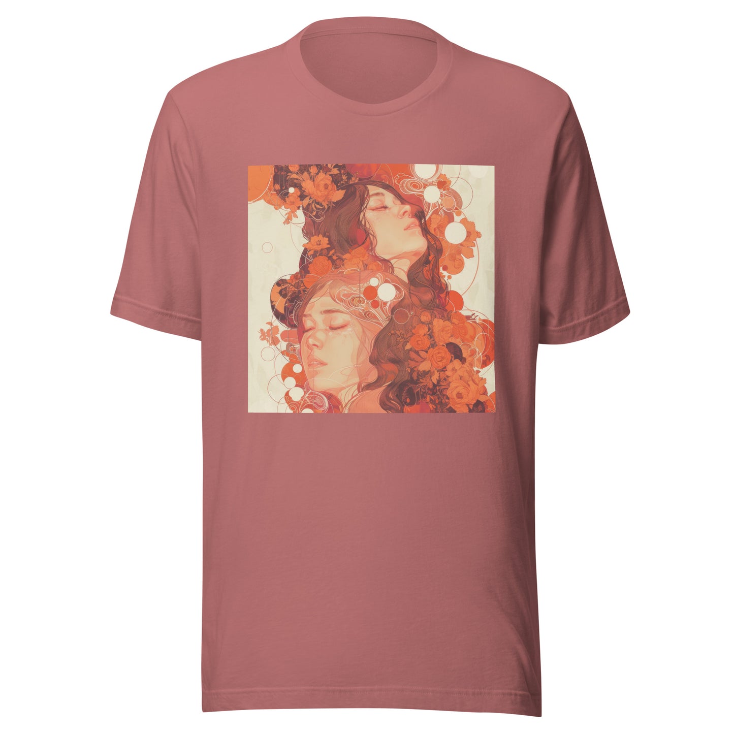 Orange Floral Swirl Avant Unisex Tee