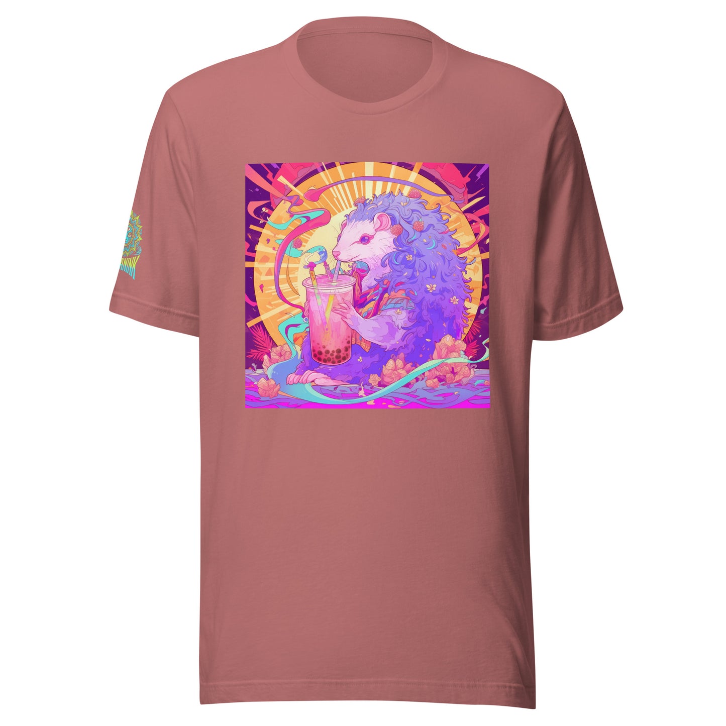 Avant Opossum Boba Tea Psyche Sun Orange Pink Pastel Unisex t-shirt