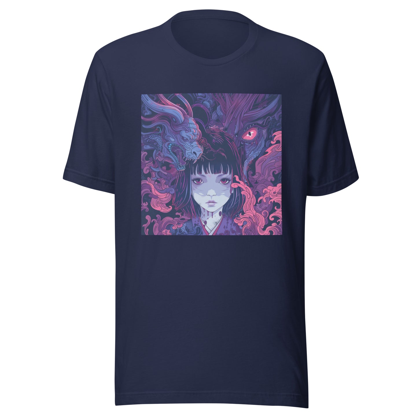 Purple Swirl horror anime Dragon Girl lady Unisex Tee