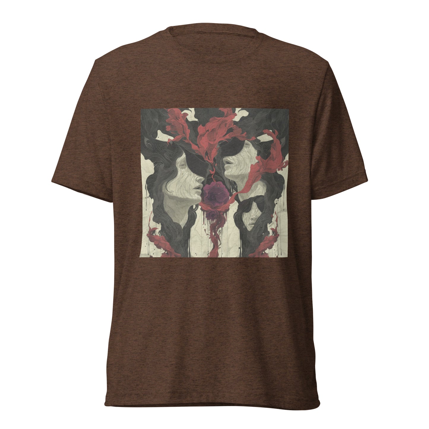 Smoke Drip Face Floral Avant Rock Album Coveresque Art Unisex Tee