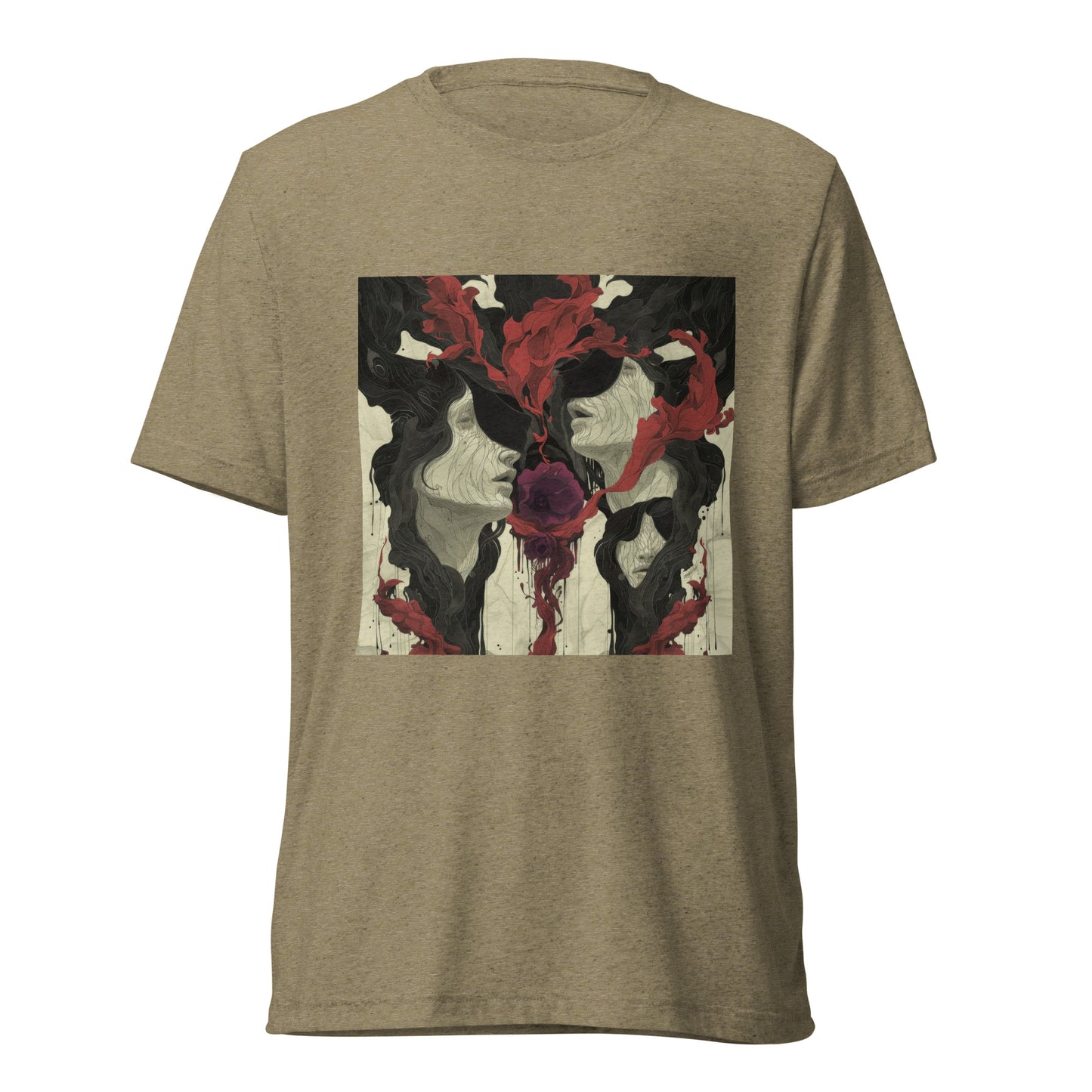 Smoke Drip Face Floral Avant Rock Album Coveresque Art Unisex Tee