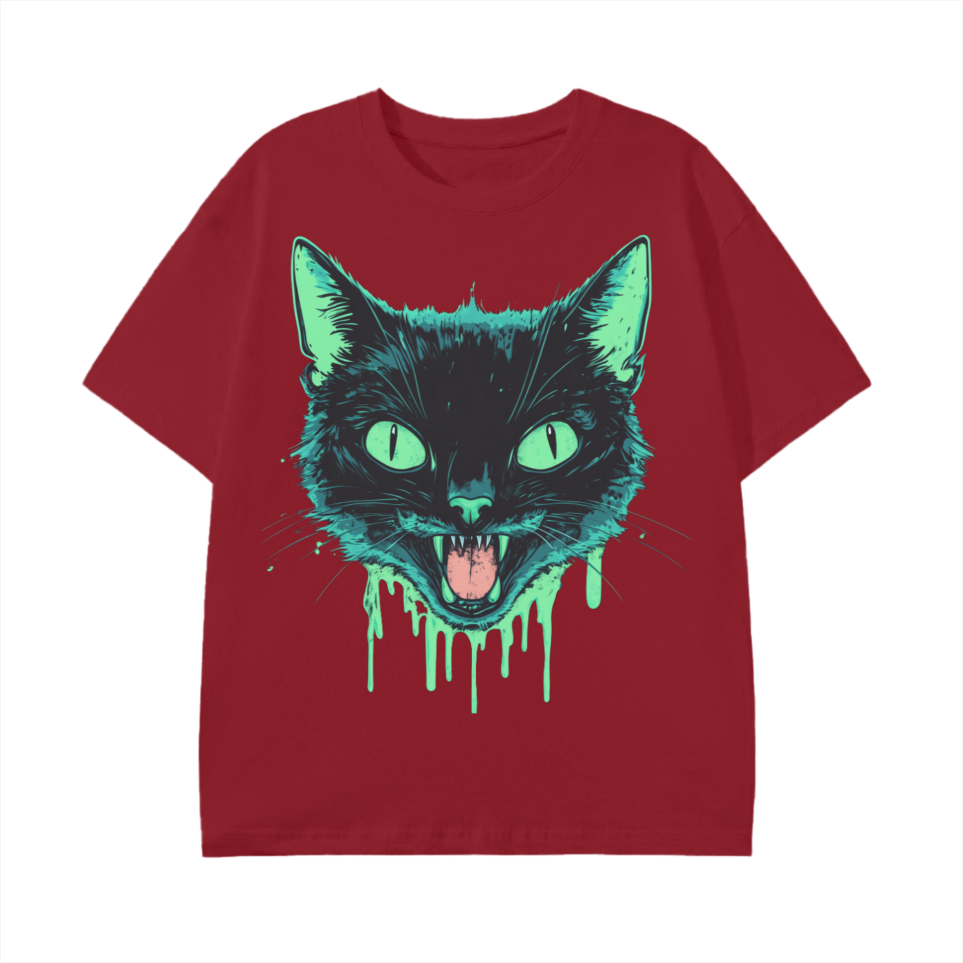 Black Cat Neon Lime Green Goo Punk Grunge Festival Unisex Classic T-Shirt -