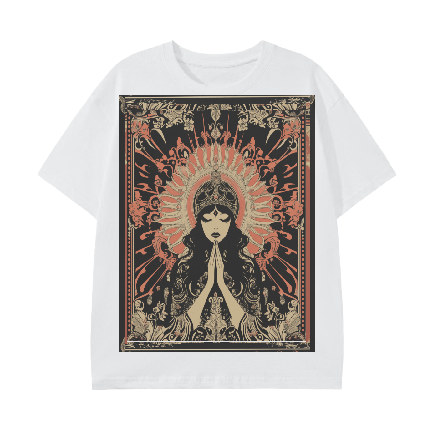 Retro mystic art noveau Levant boho prayer festival eace prayer goddess Unisex Classic T-Shirt - 180 GSM
