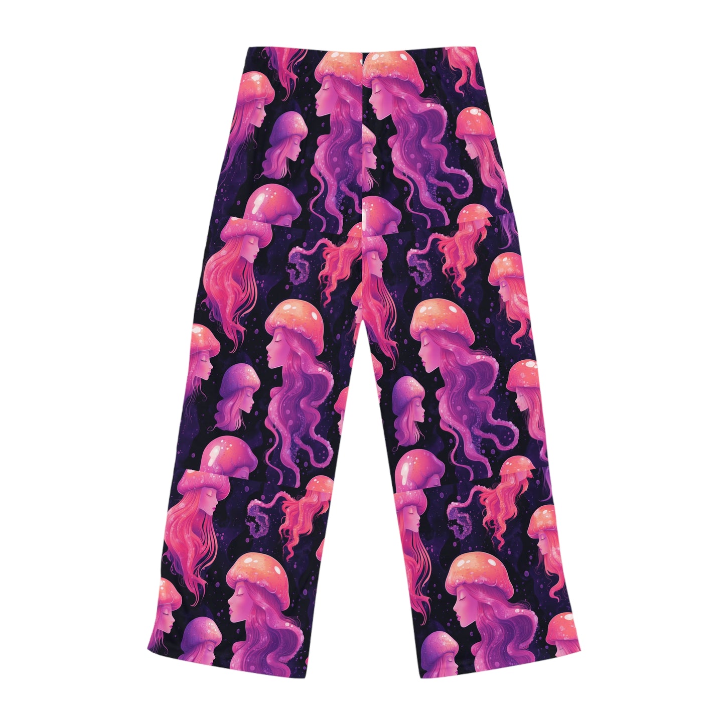 Jellyfish UV Pink Pastel Woman Flowing Hat 1 Women's Pajama Pants (AOP)