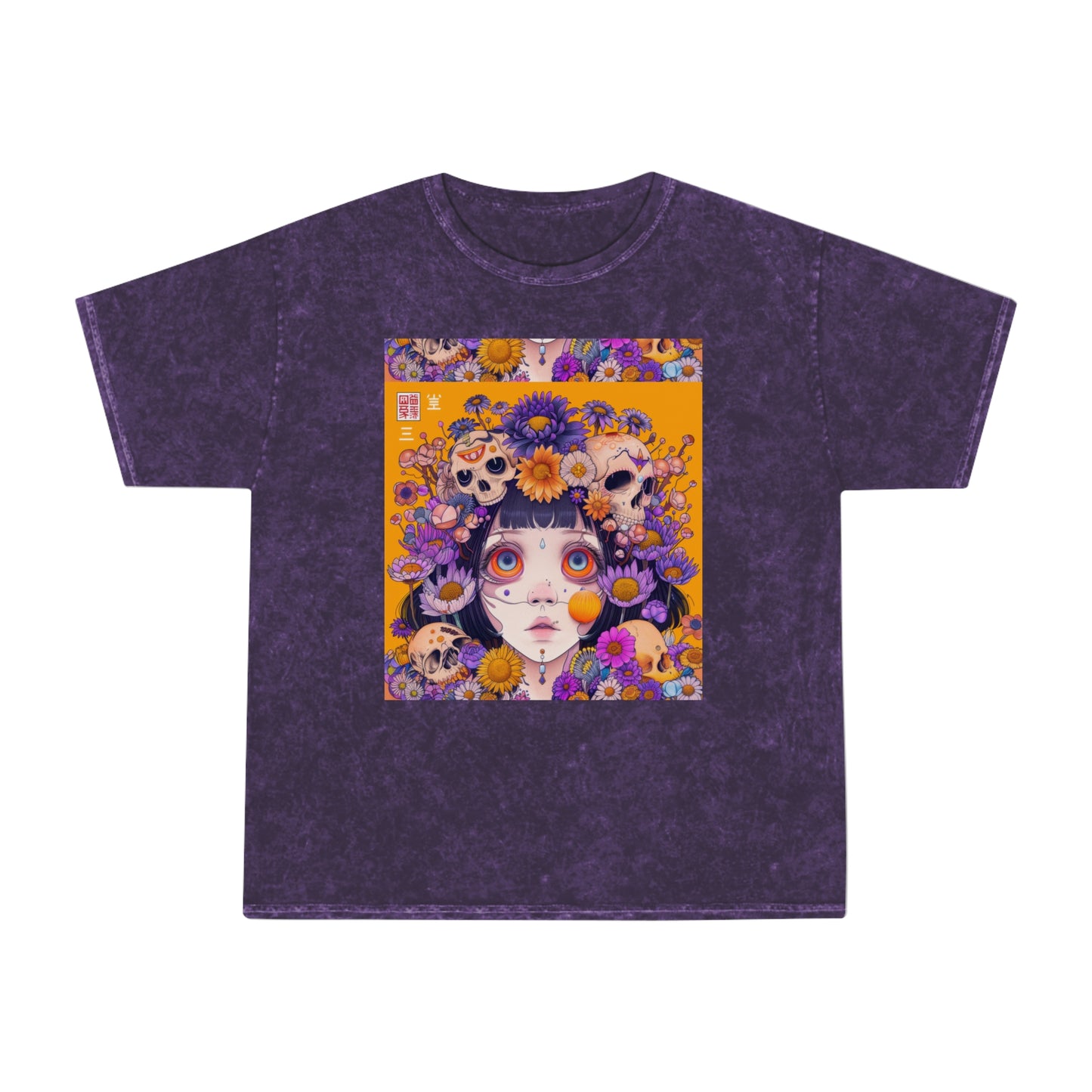 Sugar Skull floral headress boho godess Unisex Mineral Wash T-Shirt