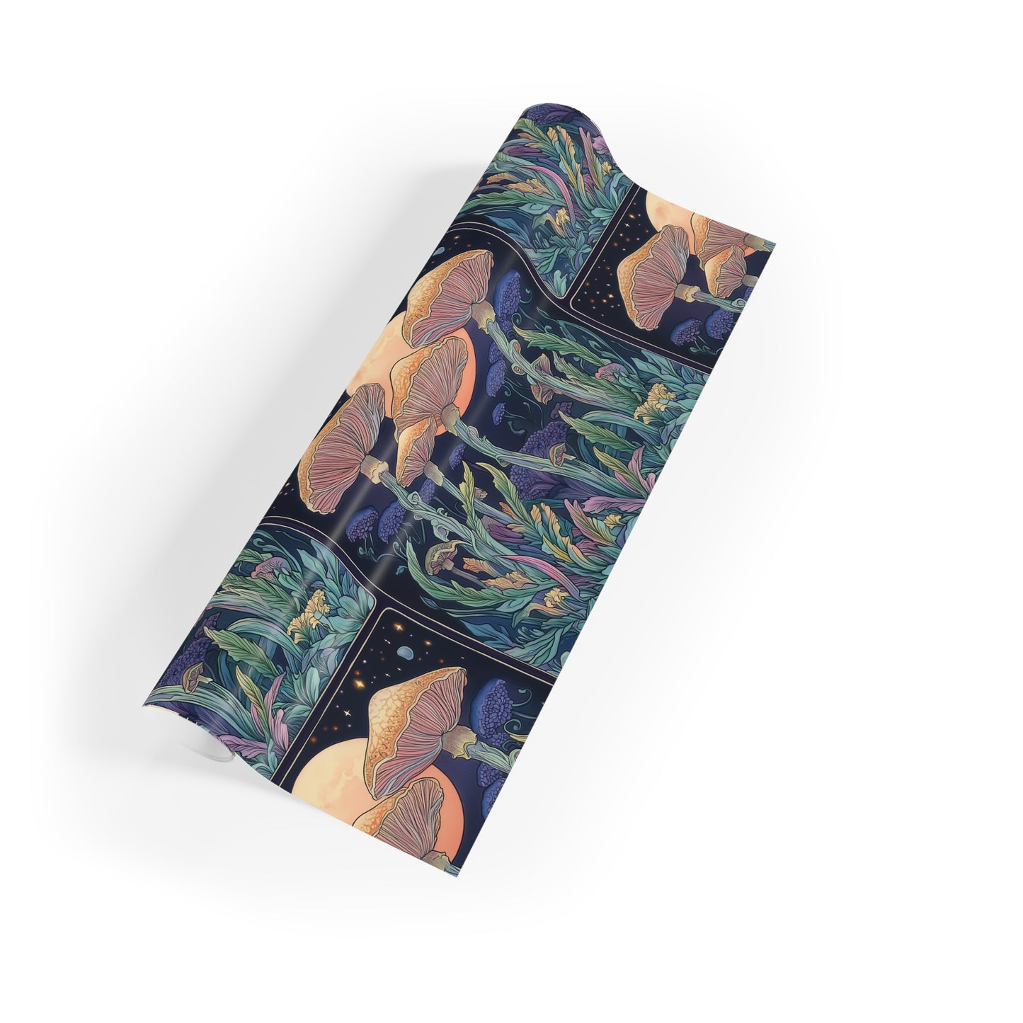 Mushroom Night Field Art Nouveau Gift Wrapping Paper Rolls, 1pc