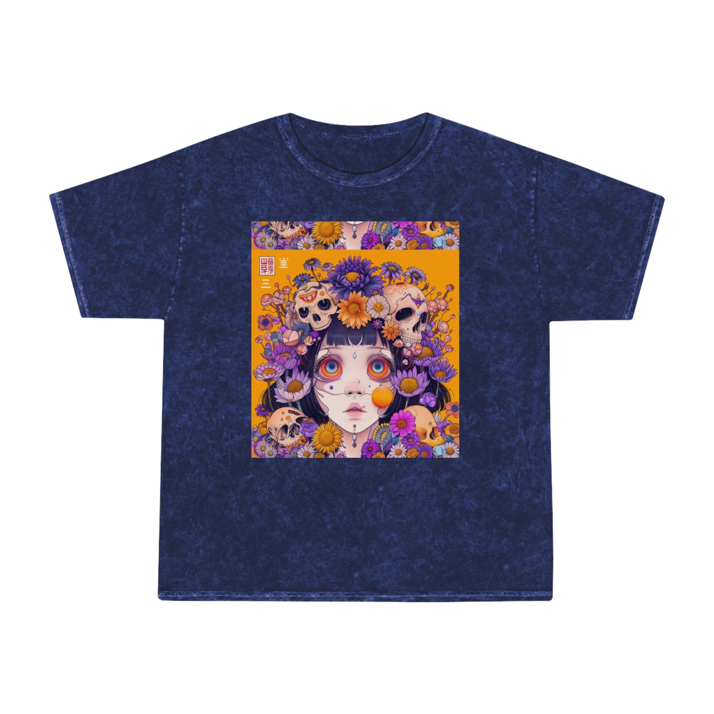 Sugar Skull floral headress boho godess Unisex Mineral Wash T-Shirt