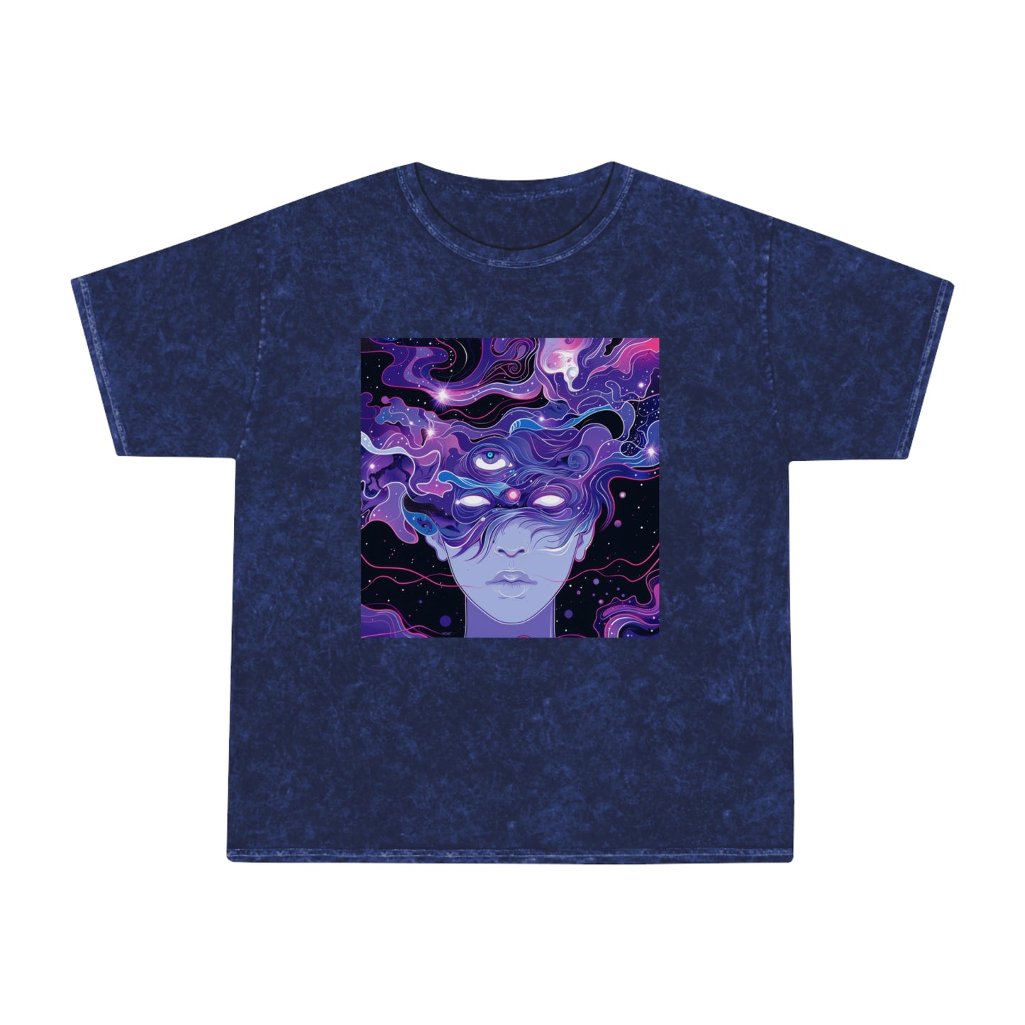 Purple Space Milky Way Galaxy Unisex Mineral Wash T-Shirt
