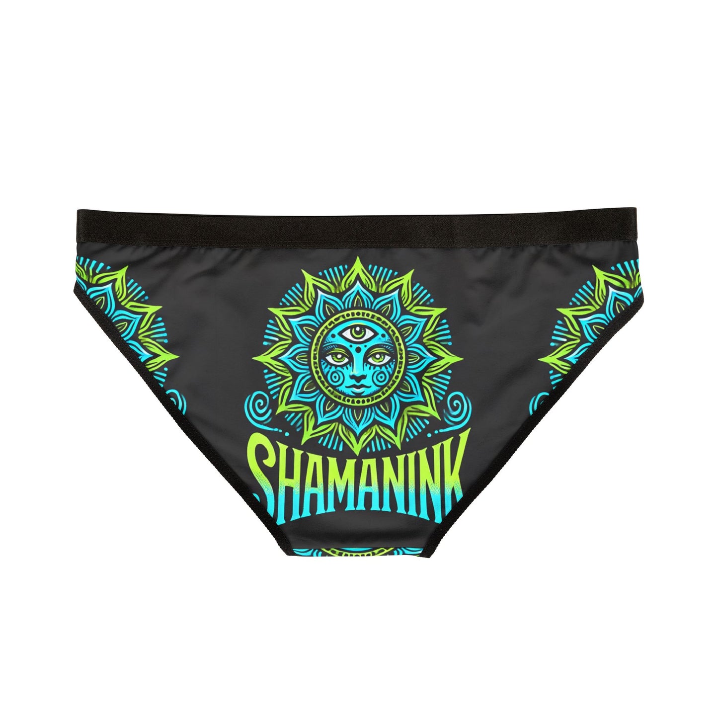 Shamanink Green Blue Sun Logo Women's Underwear (AOP)