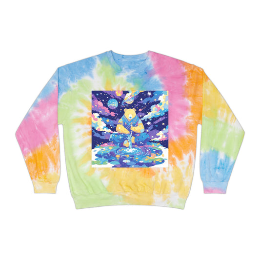 Psychedelic Bear Grateful Pond Drip Unisex Tie-Dye Sweatshirt