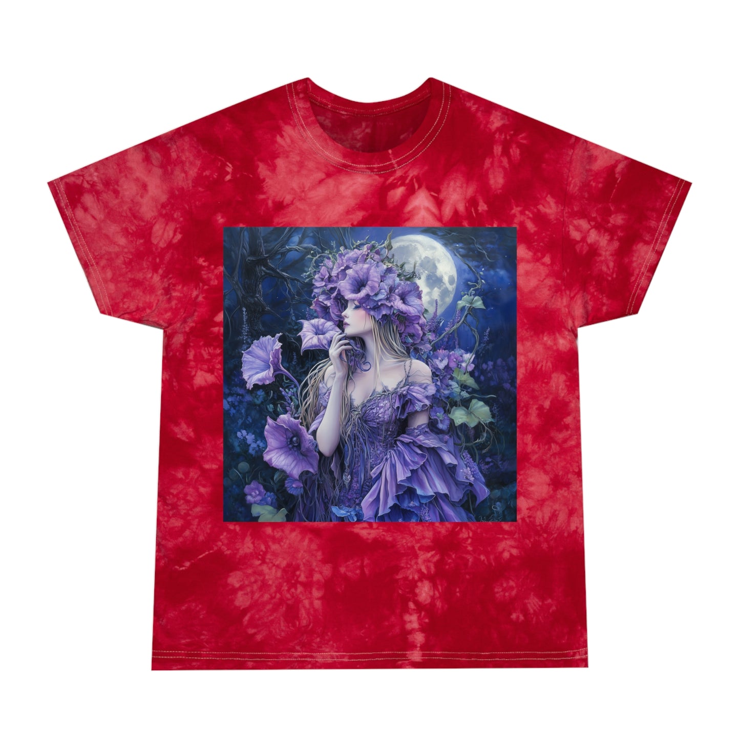 Lavender trumpet flower field fairy godess Tie-Dye Tee, Crystal