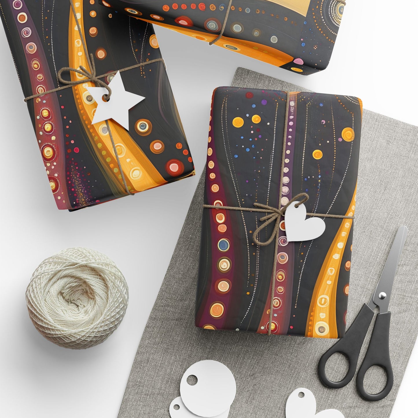Swirl Celestial Orb Sun Glow Pattern Wrapping Papers