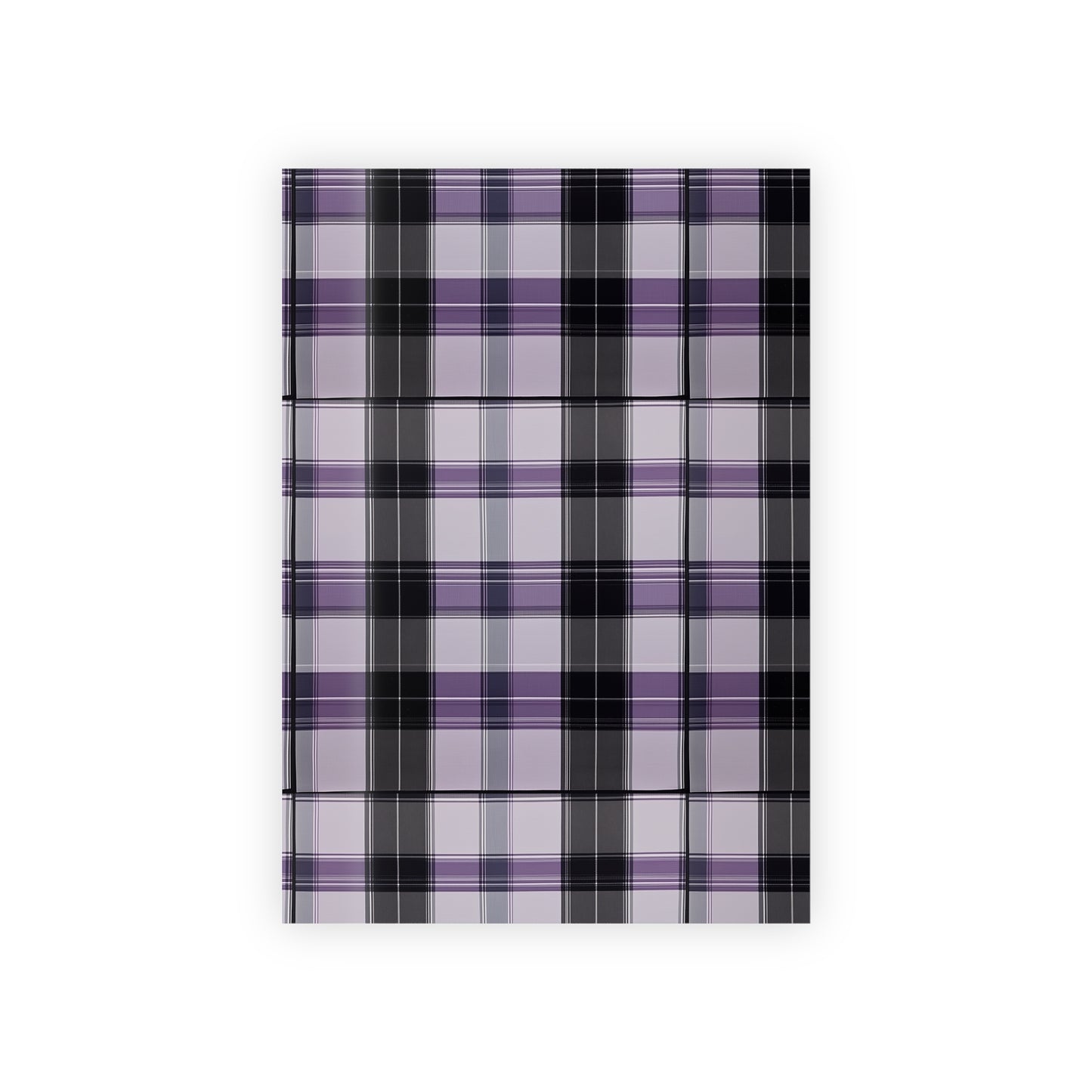 Purple Lavender Cream Black Plaid Gift Wrapping Paper Rolls, 1pc