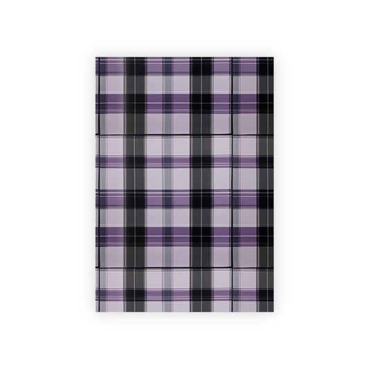 Purple Lavender Cream Black Plaid Gift Wrapping Paper Rolls, 1pc