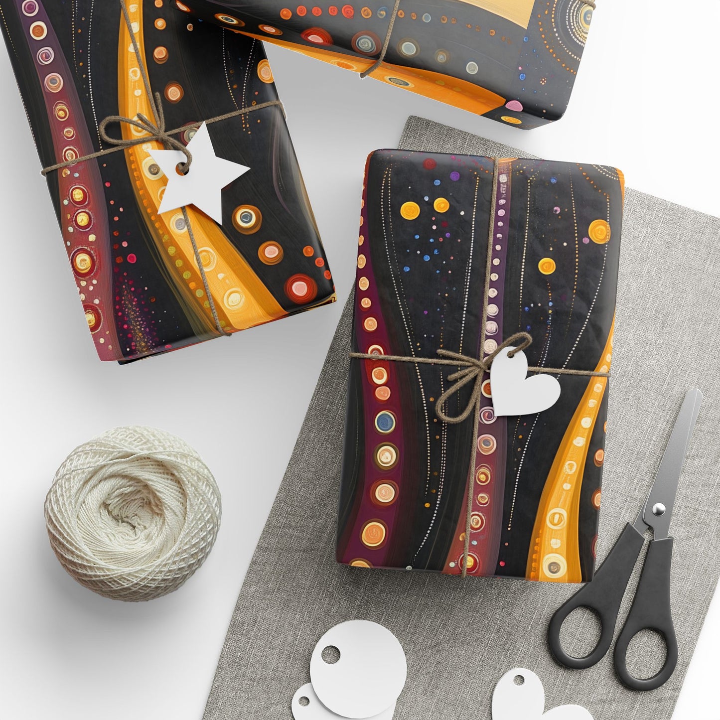 Swirl Celestial Orb Sun Glow Pattern Wrapping Papers