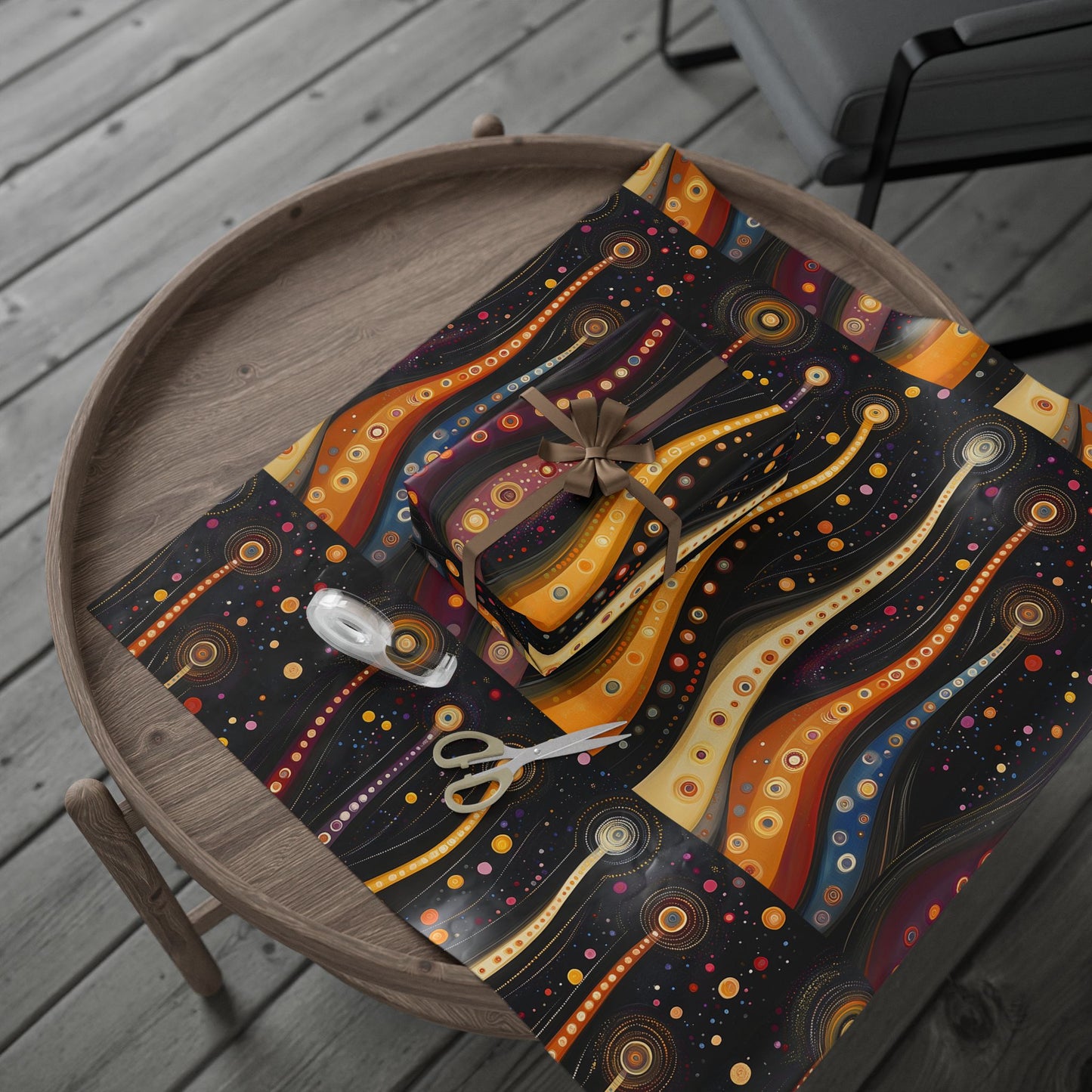 Swirl Celestial Orb Sun Glow Pattern Wrapping Papers