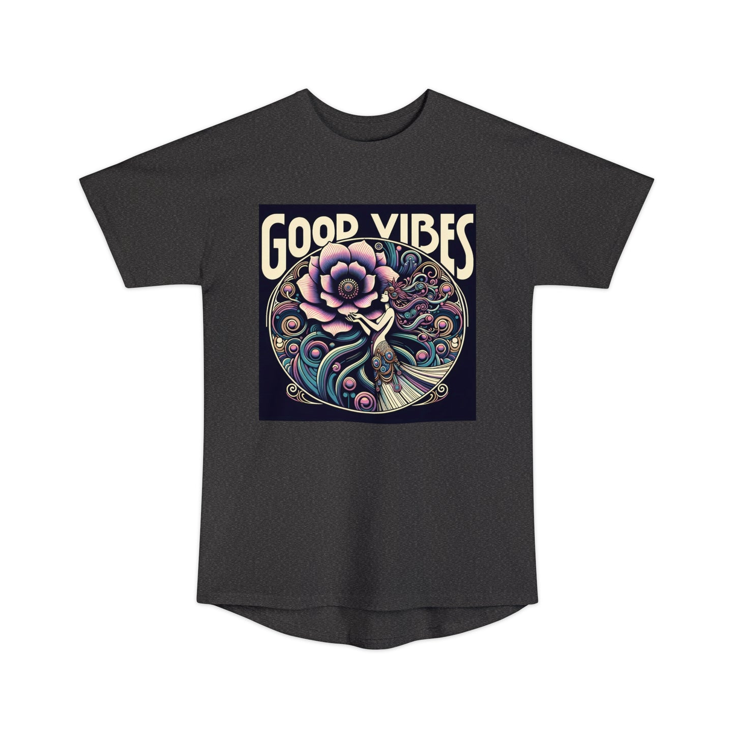 Good Vibes floral Boho fairy lady Unisex Long Body Urban Tee