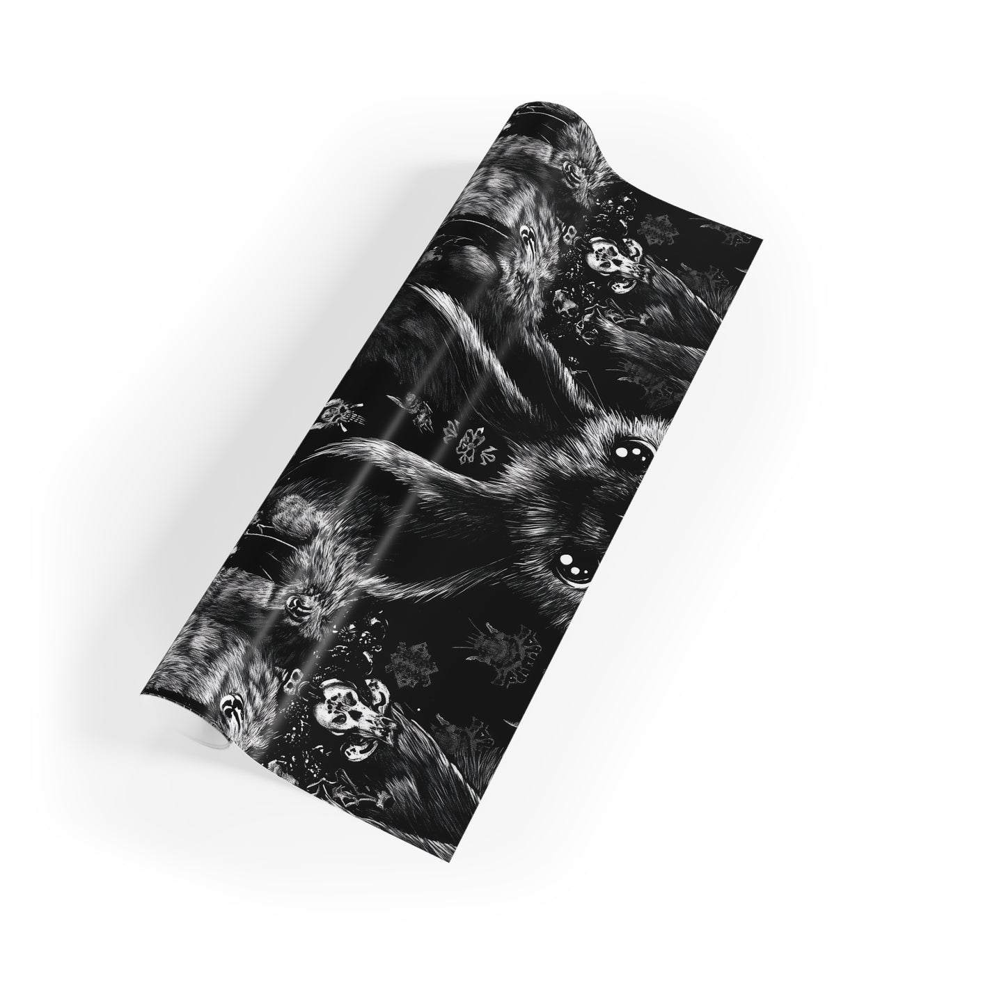 Goth Dark Bunny Rabbit Dark Woodland Critters Emerge Gift Wrapping Paper Rolls, 1pc