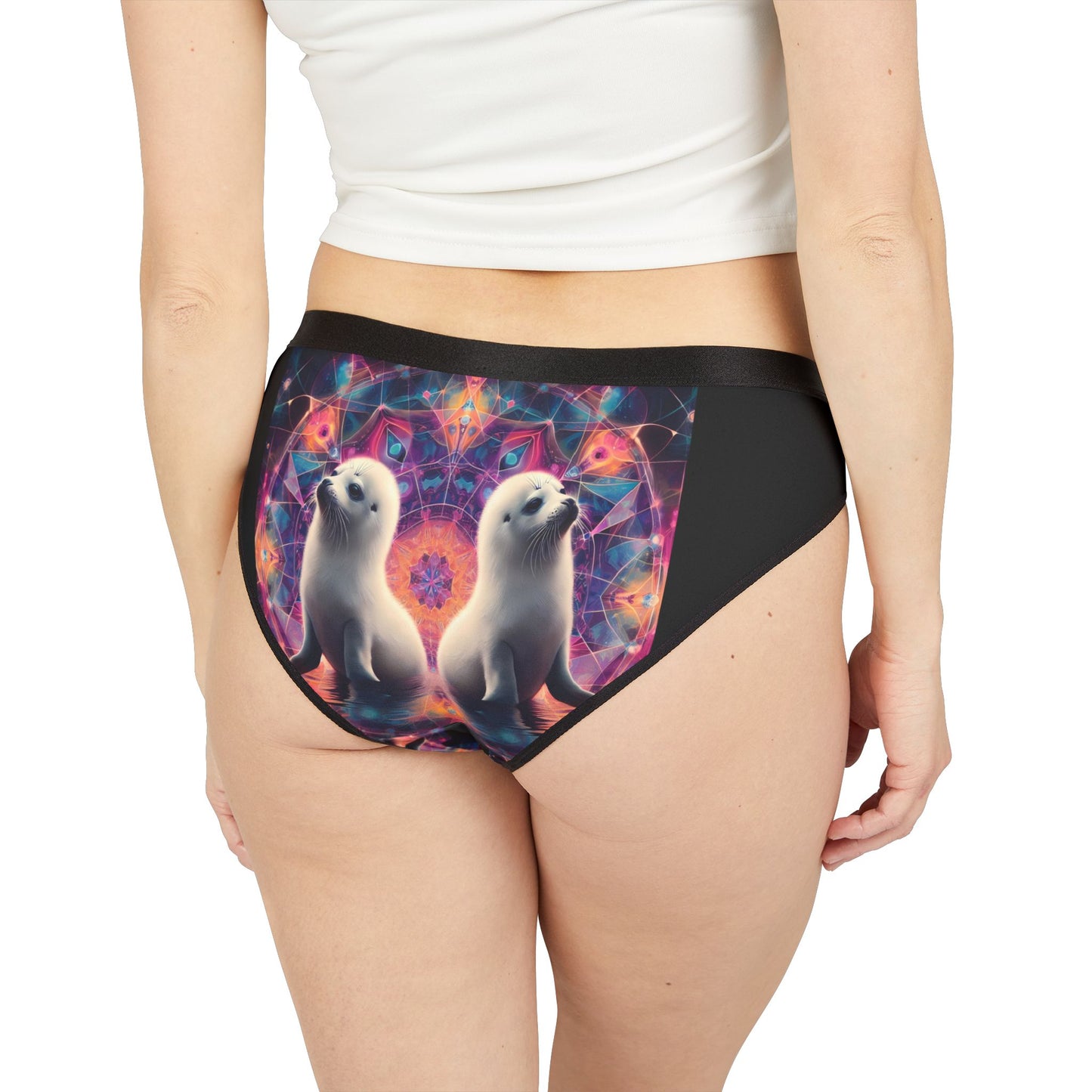 Dancing fractal geometry Psy festival Harp Seals Women's Underwear (AOP)