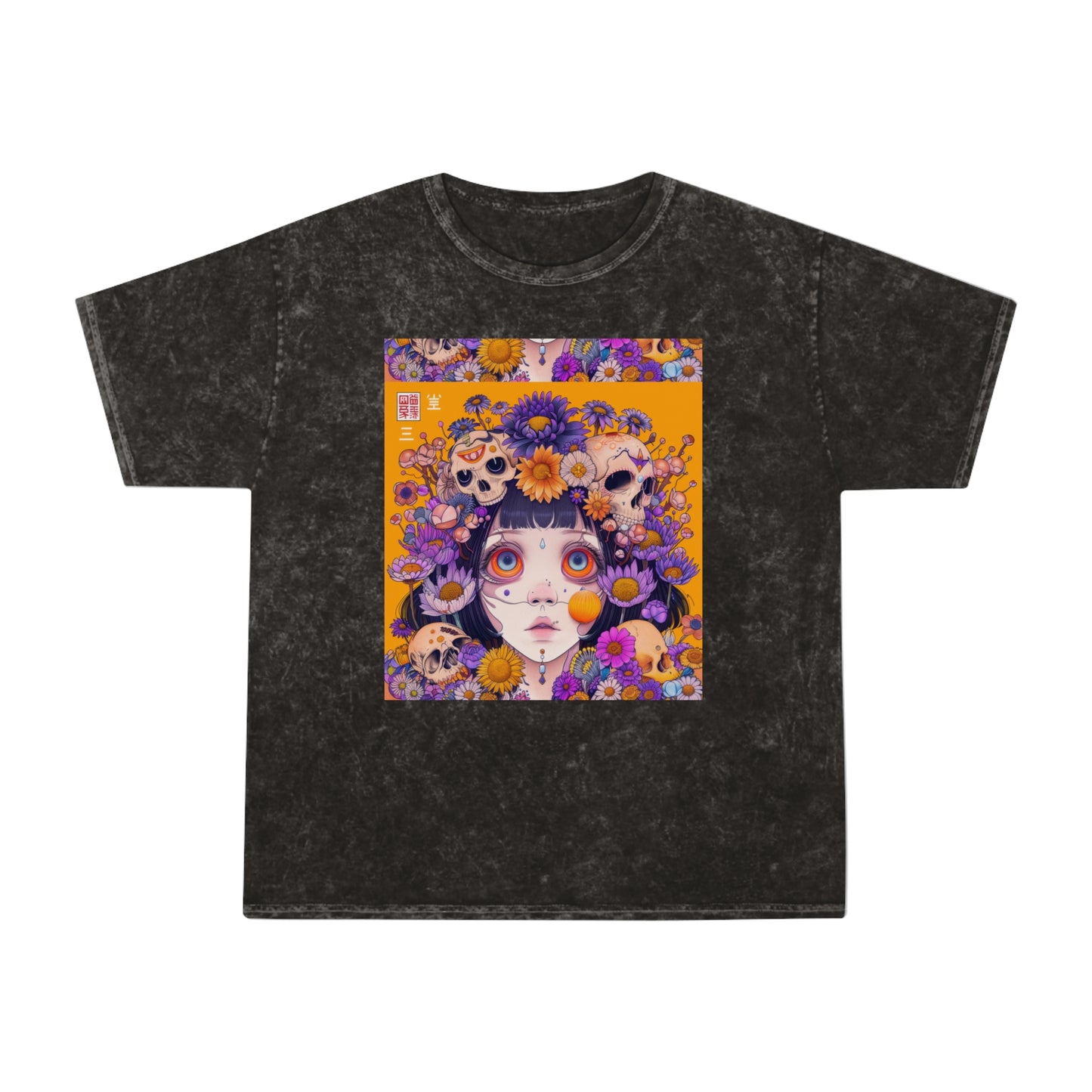 Sugar Skull floral headress boho godess Unisex Mineral Wash T-Shirt