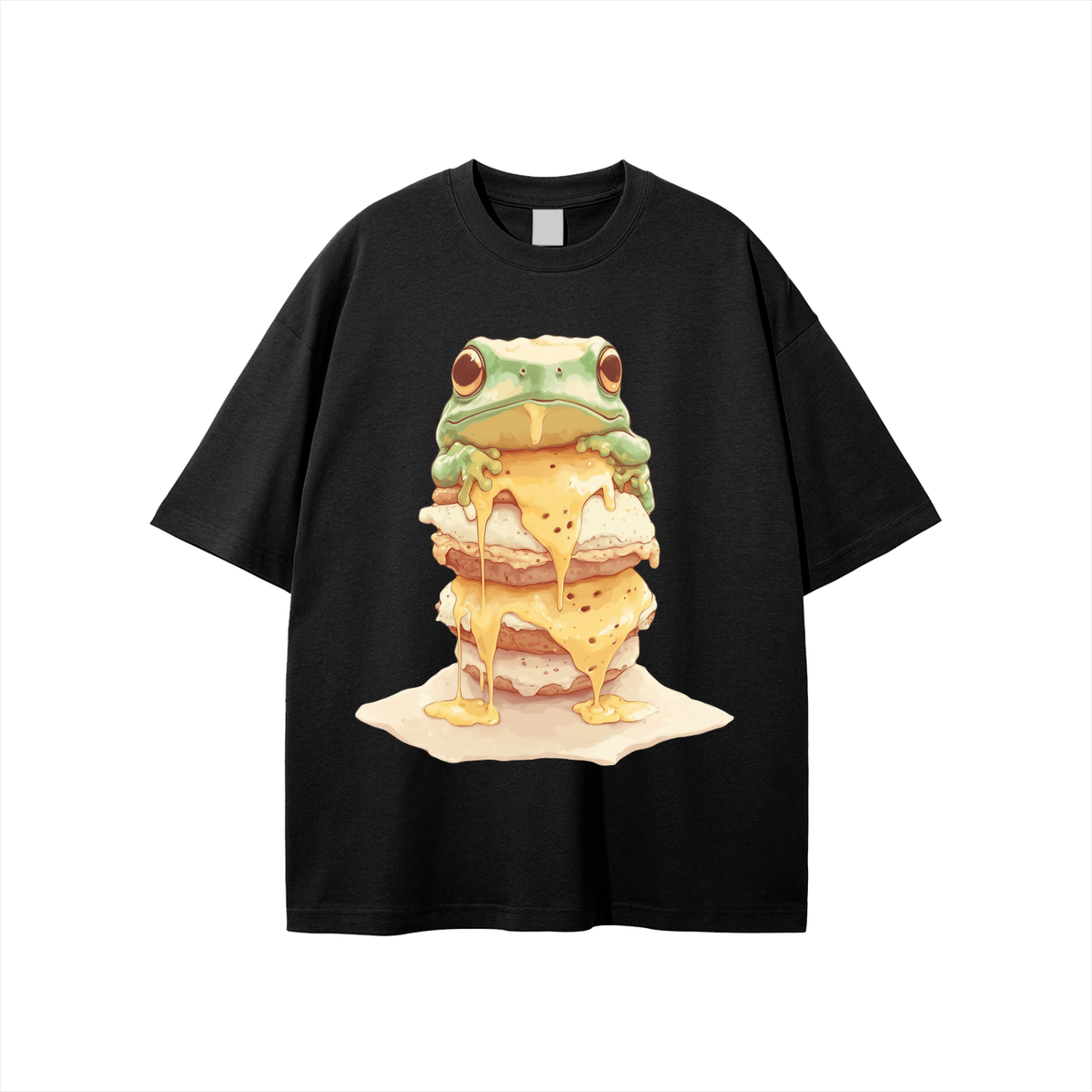 Frog Benedict Sammich Pastel Beach Drip Rave Festival Unisex Graphic T-shirt