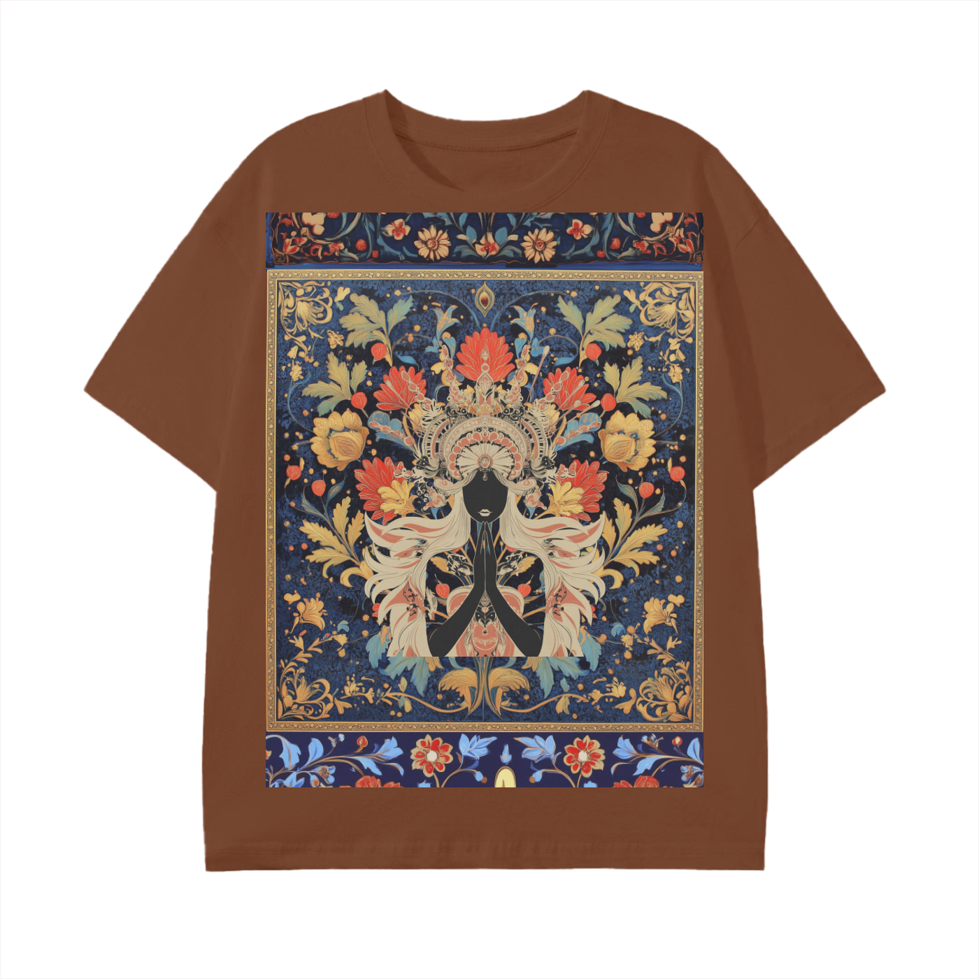 Dark Levant Eastern Nile Boho Floral Prayer Goddess Graphic Festival Unisex Classic T-Shirt