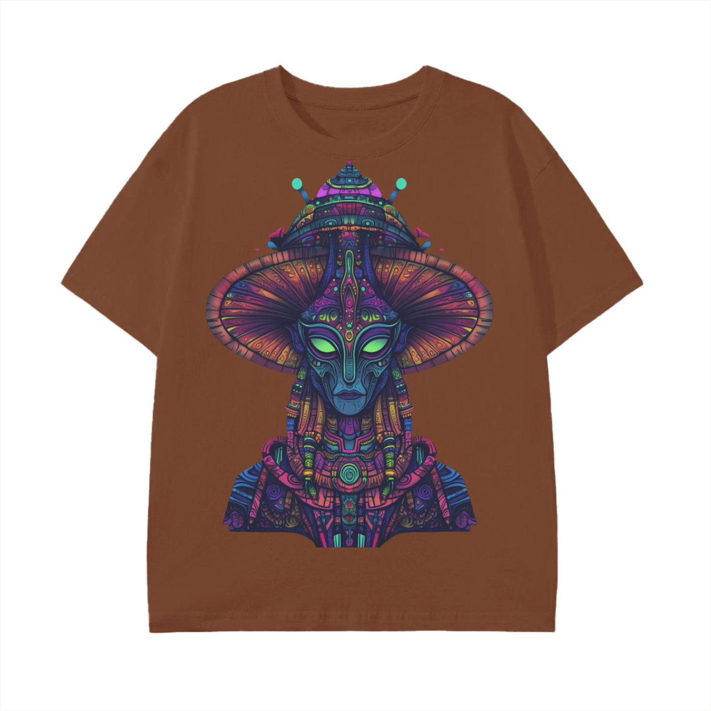 Amazonian Neon Tribal Shaman Mushroom Alien Graphic Festival Unisex Classic T-Shirt