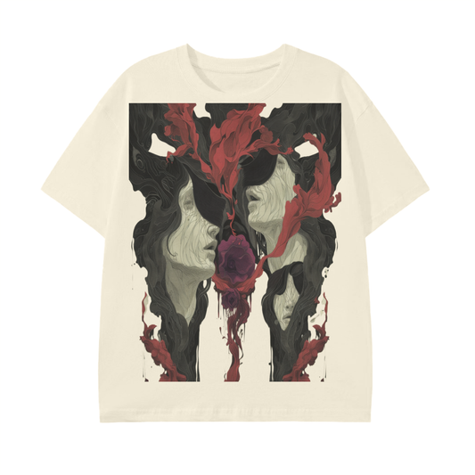 Smoke Drip Face Floral Avant Rock Album Coveresque Art Unisex Tee Unisex Classic T-Shirt -