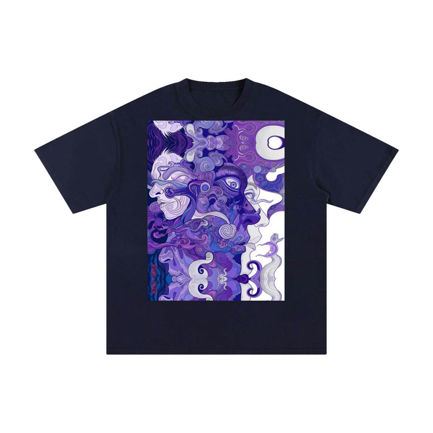 Purple Wave Profile Avant Faces Smoke Swirl Unisex Tee Unisex Vintage Wash Distressed T-ShirtUnisex Pure Cotton T-Shirt